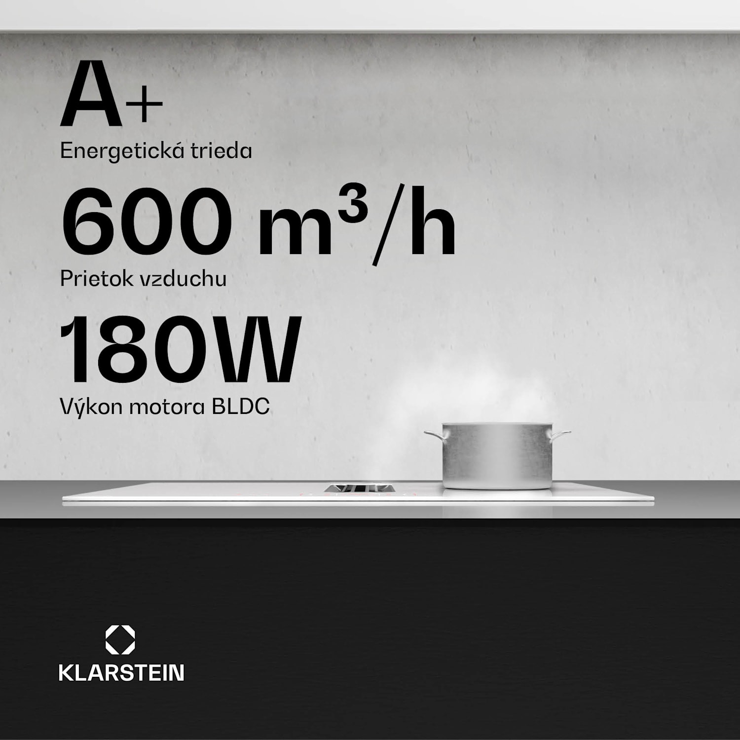 AirJet FlexPro Down Air System, Indukčná doska + digestor, Flexi zóna, Booster 60 cm | AirJetFlexPro | Biela