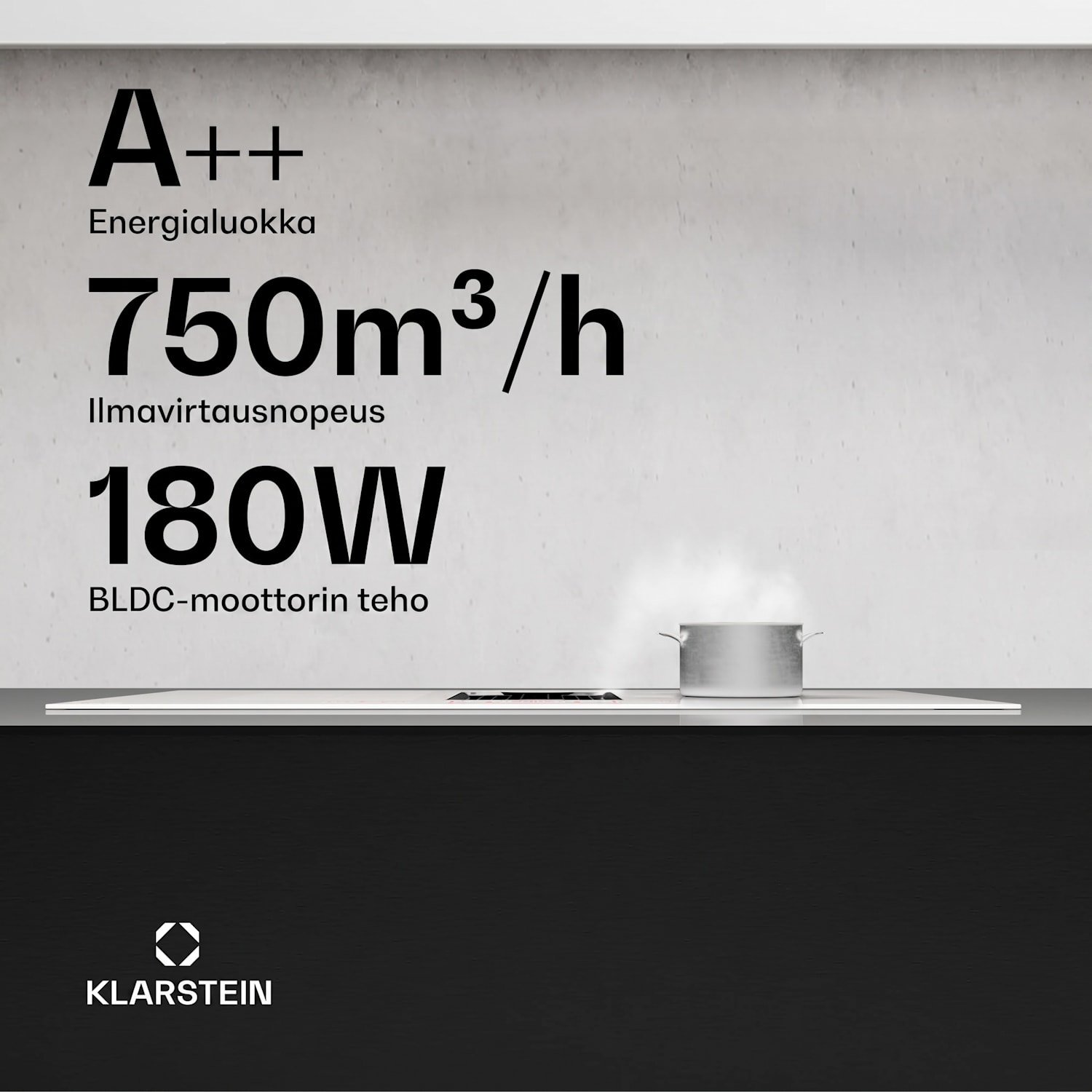 AirJet FlexPro Down Air System | induktioliesi + liesituuletin | joustovyöhyke | tehostus 90 cm | AirJetFlexPro | Valkoinen