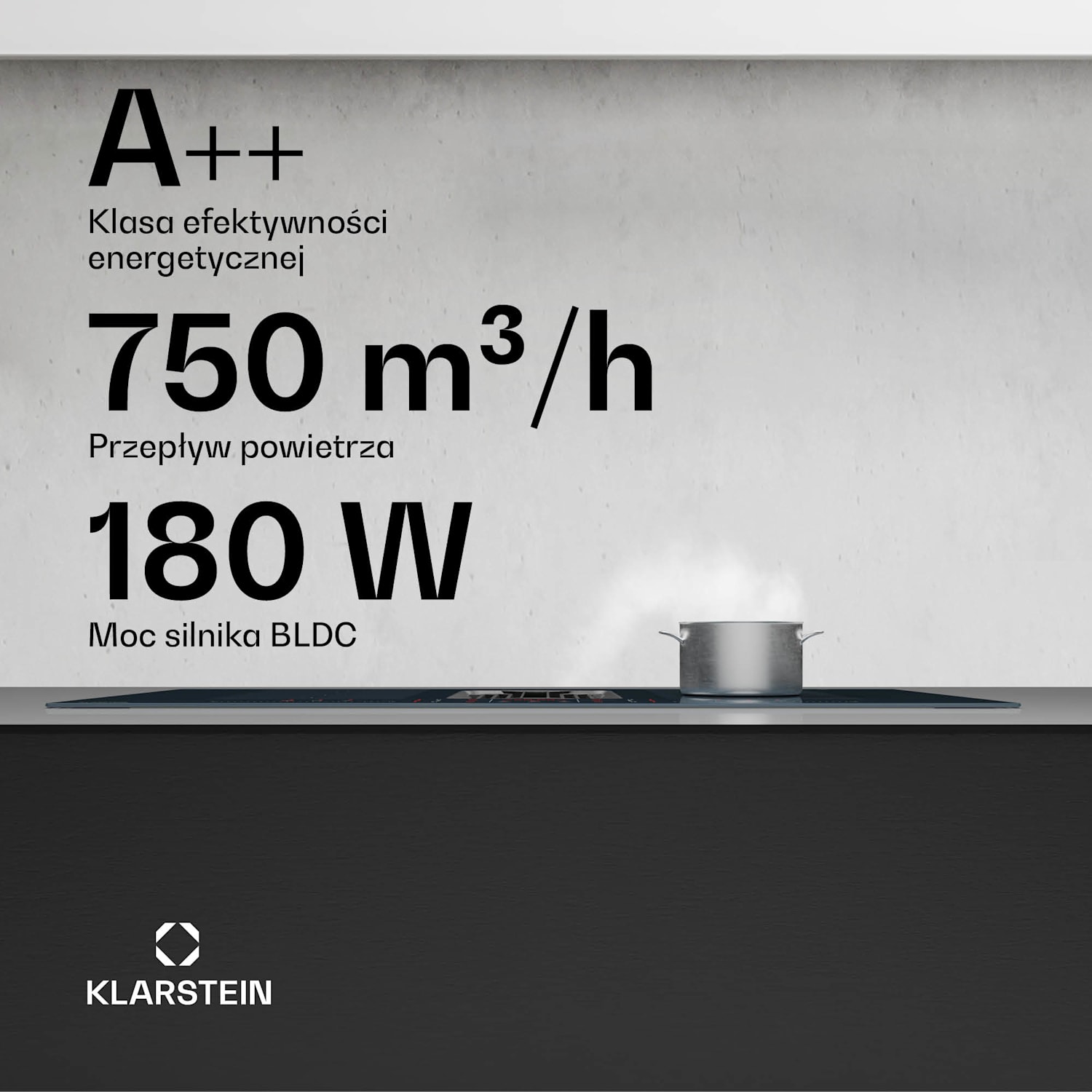 AirJet FlexPro płyta indukcyjna z wbudowanym okapem, płyta indukcyjna + okap, Down Air System, strefa Flexi, Booster 90 cm | AirJetFlexPro | Antracyt