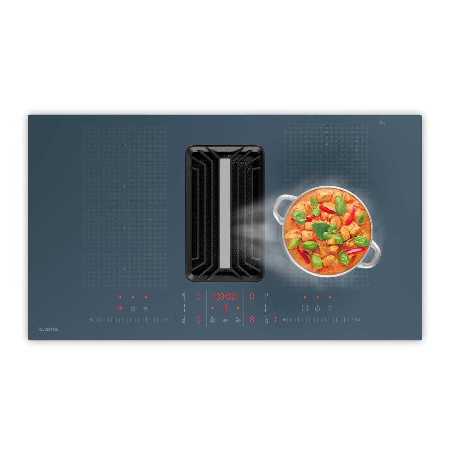 AirJet FlexPro Down Air System, Plită cu inducție + hotă, Flexi zone, Booster 90 cm | AirJetFlexPro | Antracit