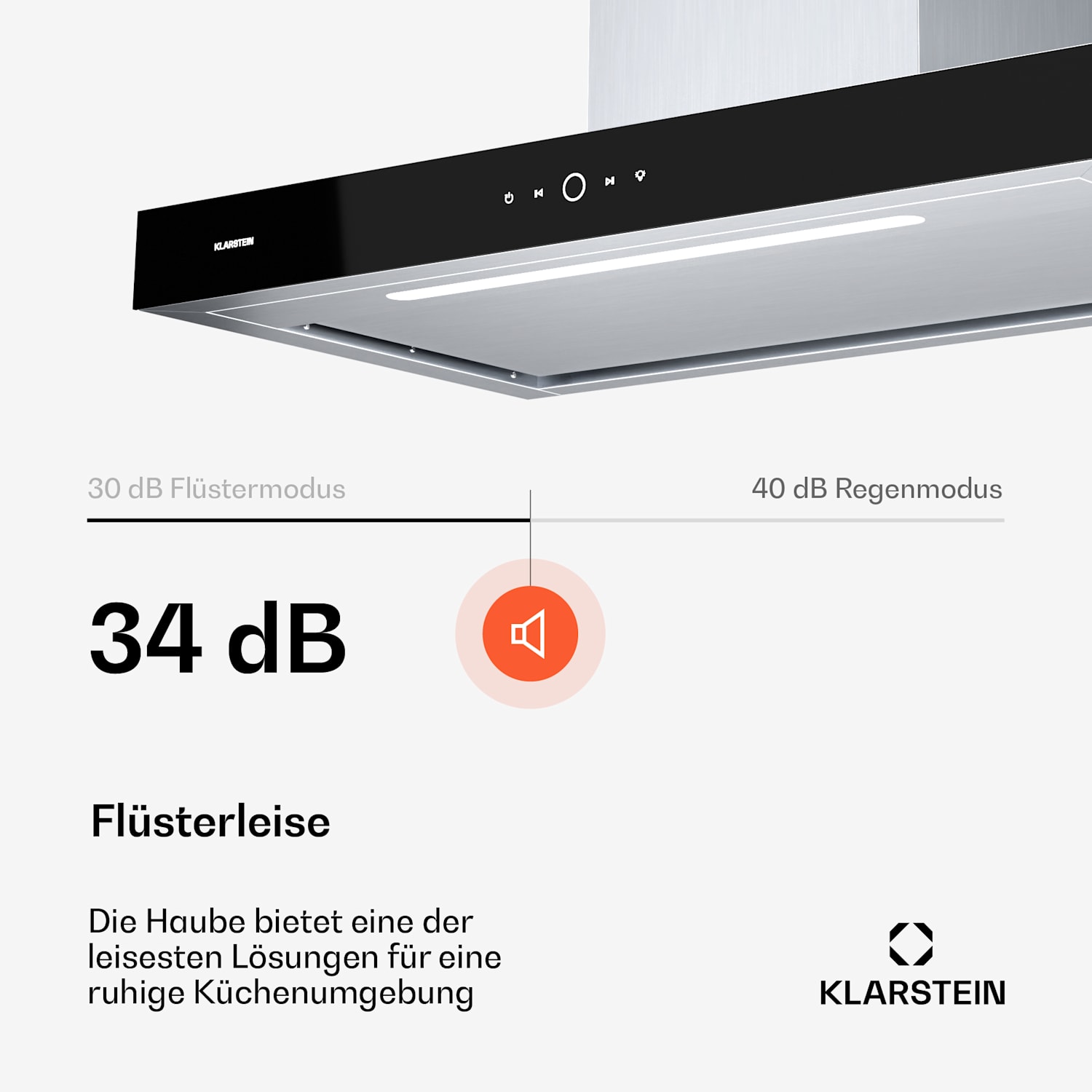 SmartEdge Dunstabzugshaube | WiFi | leise | leistungsstark | LED | 550 m³/h | EEK A+ 90 cm | Edelstahl