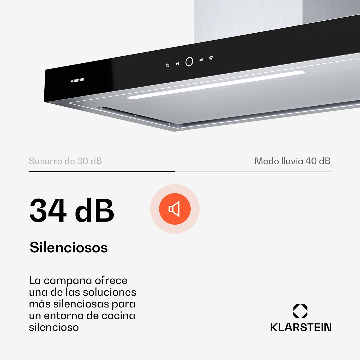 SmartEdge Campana extractora | Wifi | Silenciosa | Potente | Led | 550 m³/h | CEE A+ 90 cm | Acero Inoxidable