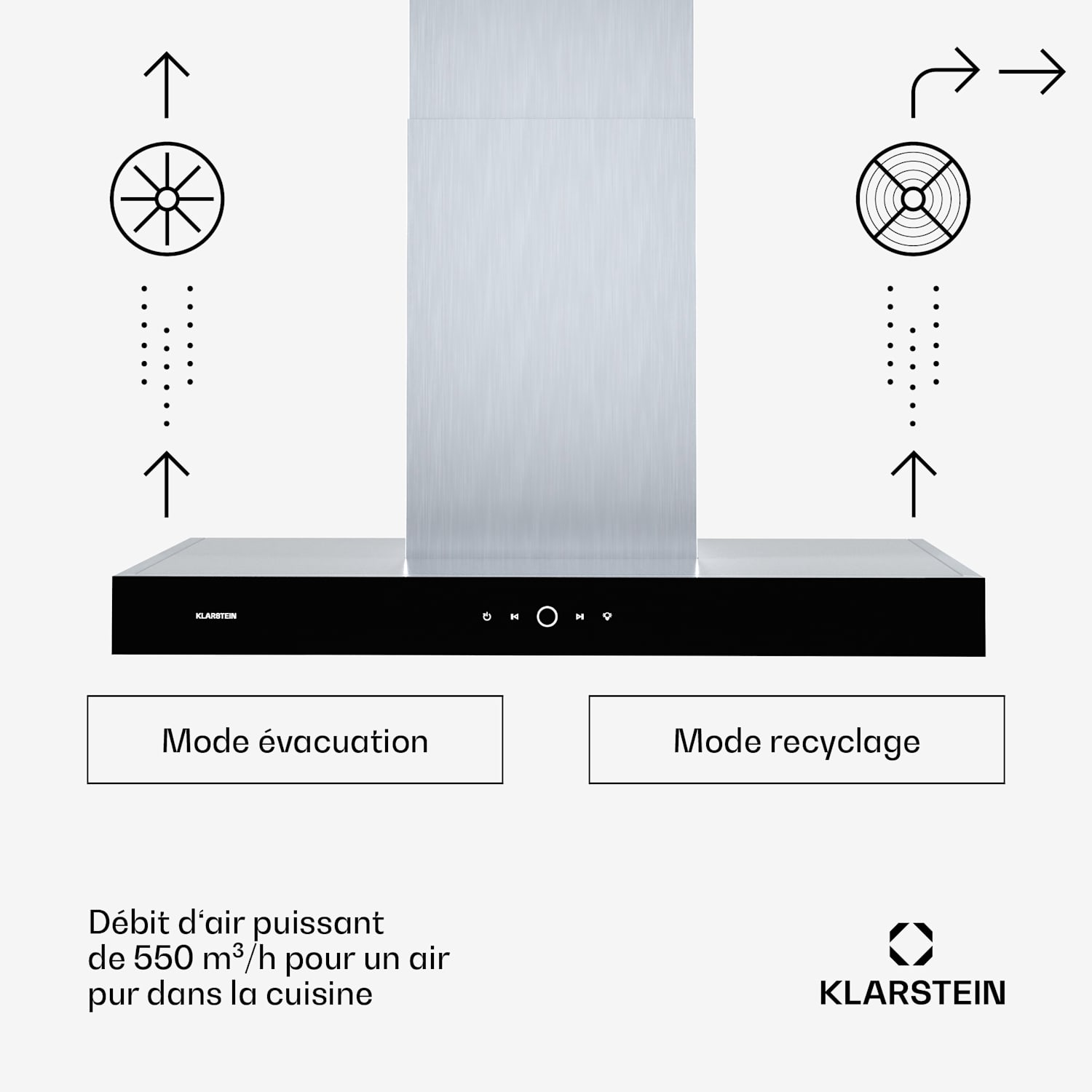 SmartEdge afzuigkap | WiFi | stil | krachtig | LED | 550 m³/u | EEK A+ 90 cm | Roestvrij Staal