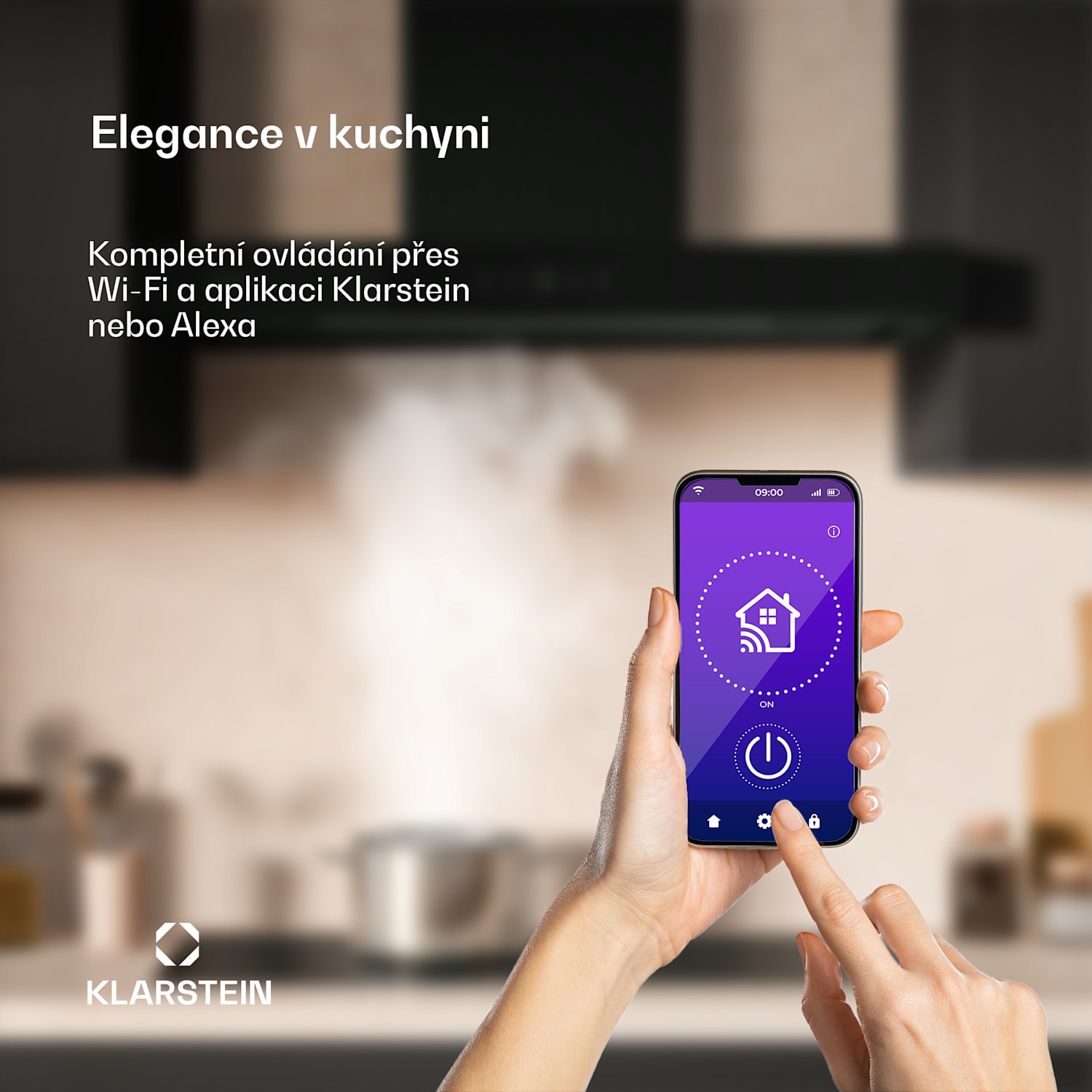 Digestoř SmartEdge, WiFi, Tichý, Výkonný, LED, 550 m³/h, EEK A+ 