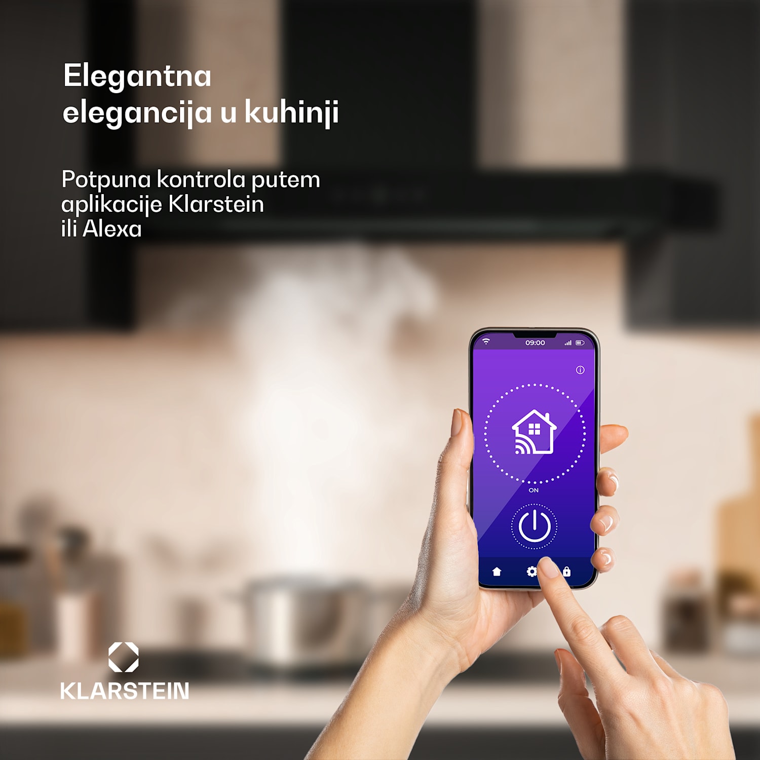 SmartEdge napa, Wi-Fi, tiho, izvršni, LED, 550 m³/h, EEZ A+ 