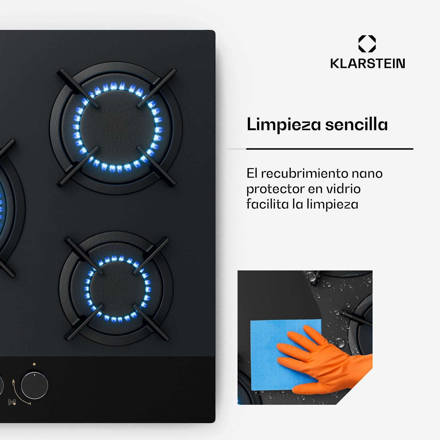 Goldflame Nano Placa de gas | 5 quemadores de latón | 8 kW | Nanorevestimiento | GLP/gas natural 