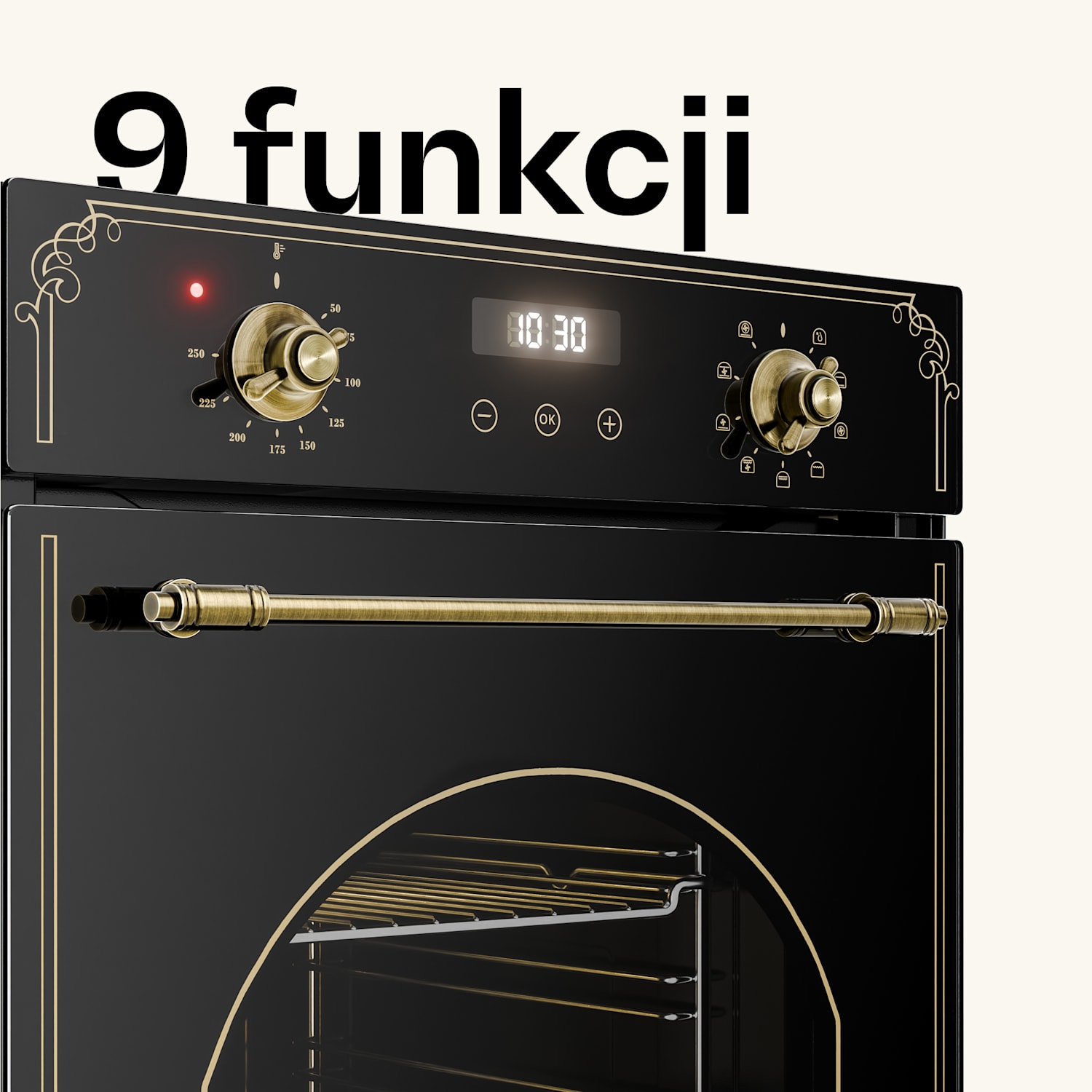 Victoria piekarnik do zabudowy 45 cm 49 l czarna 