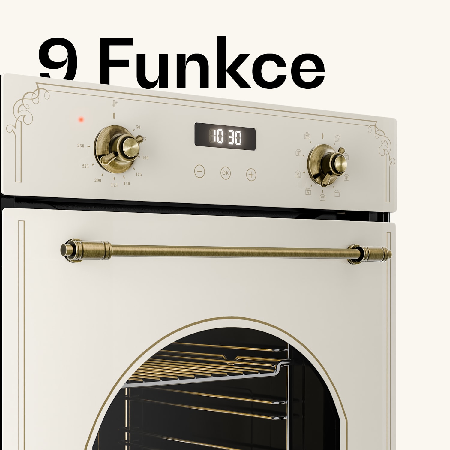 Victoria vestavná trouba 45 cm 49 l krémová 