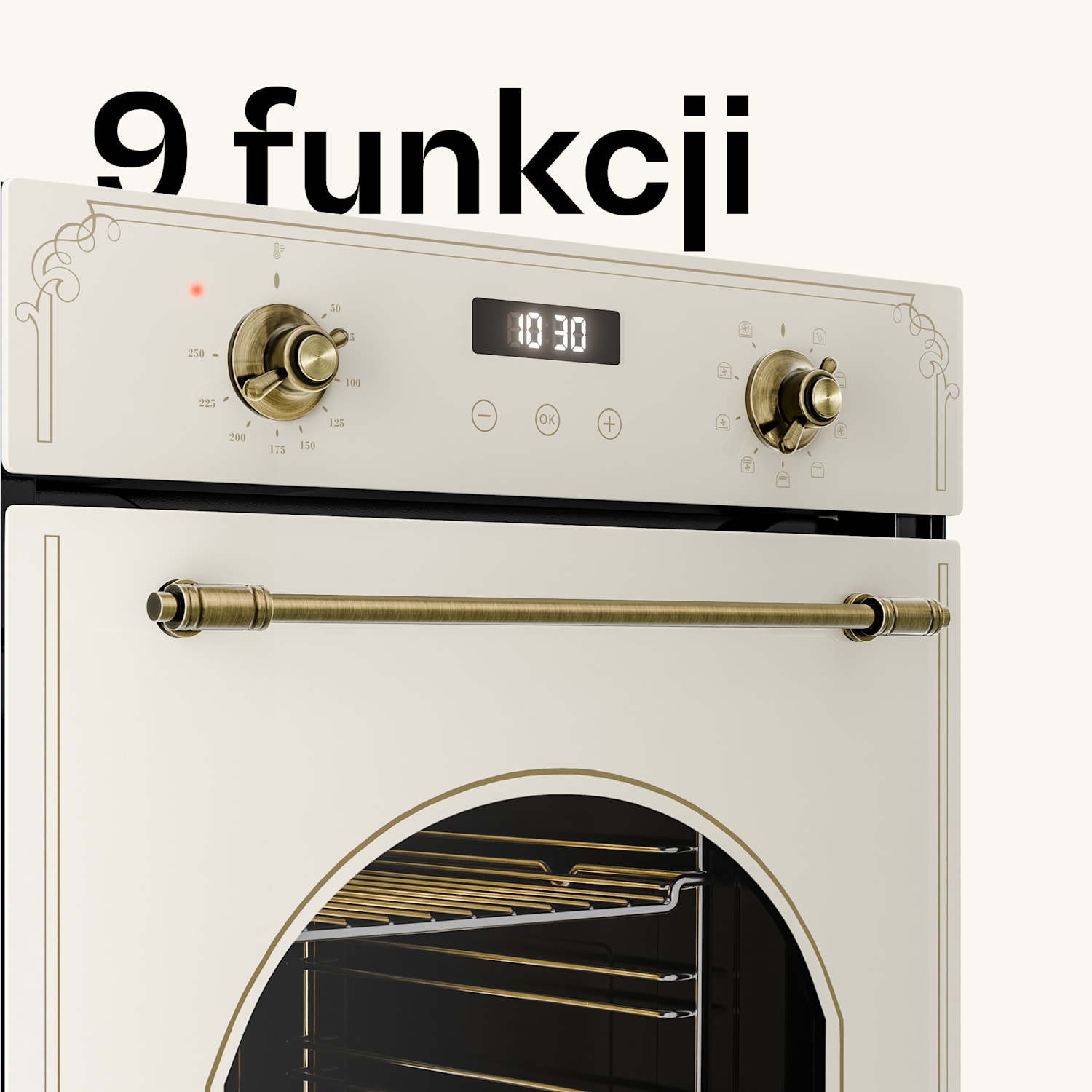 Victoria piekarnik do zabudowy 45 cm 49 l kremowa 