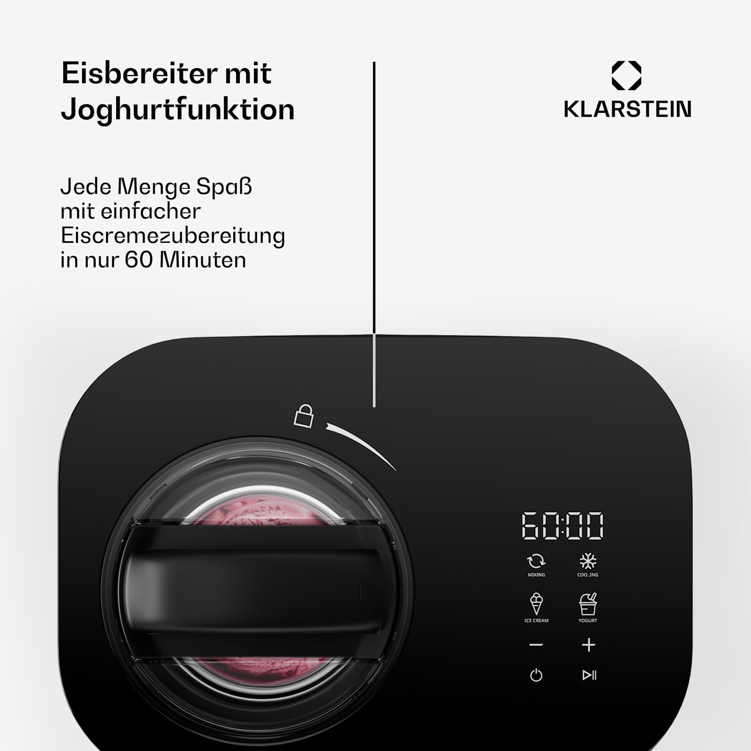 FrostFusion Eiscremebereiter – 2-in-1 Eiscreme- und Joghurtbereiter mit Kühlhaltefunktion 