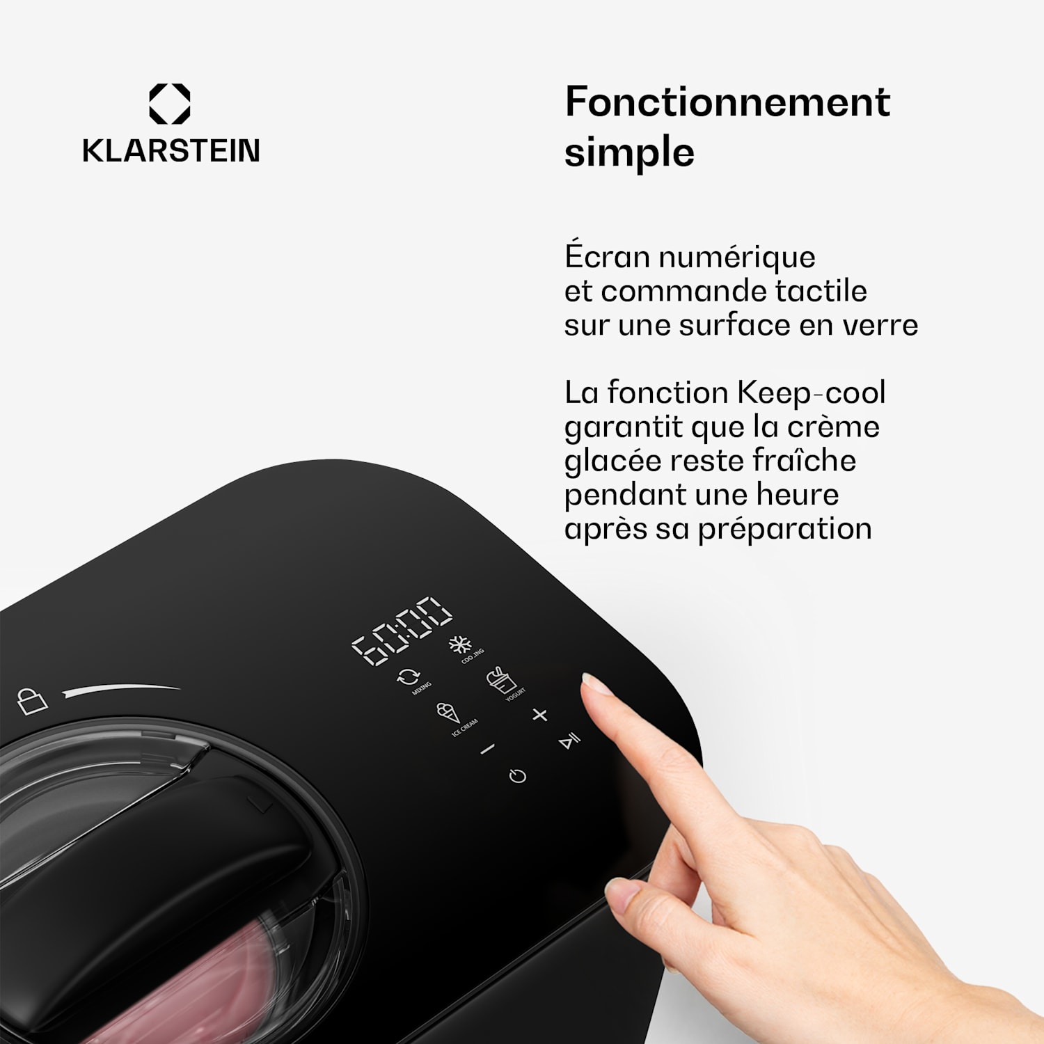 Sorbetière FrostFusion - sorbetière et yaourtière 2 en 1 avec fonction de maintien au frais 