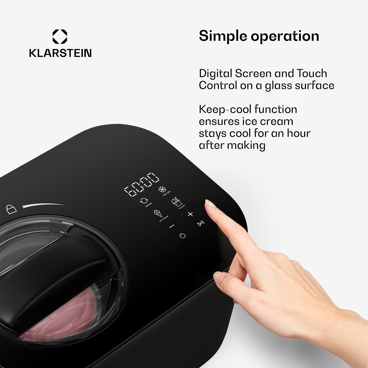 FrostFusion Ice Cream Maker – 2-in-1 ice cream and yoghurt maker with keep cool function 