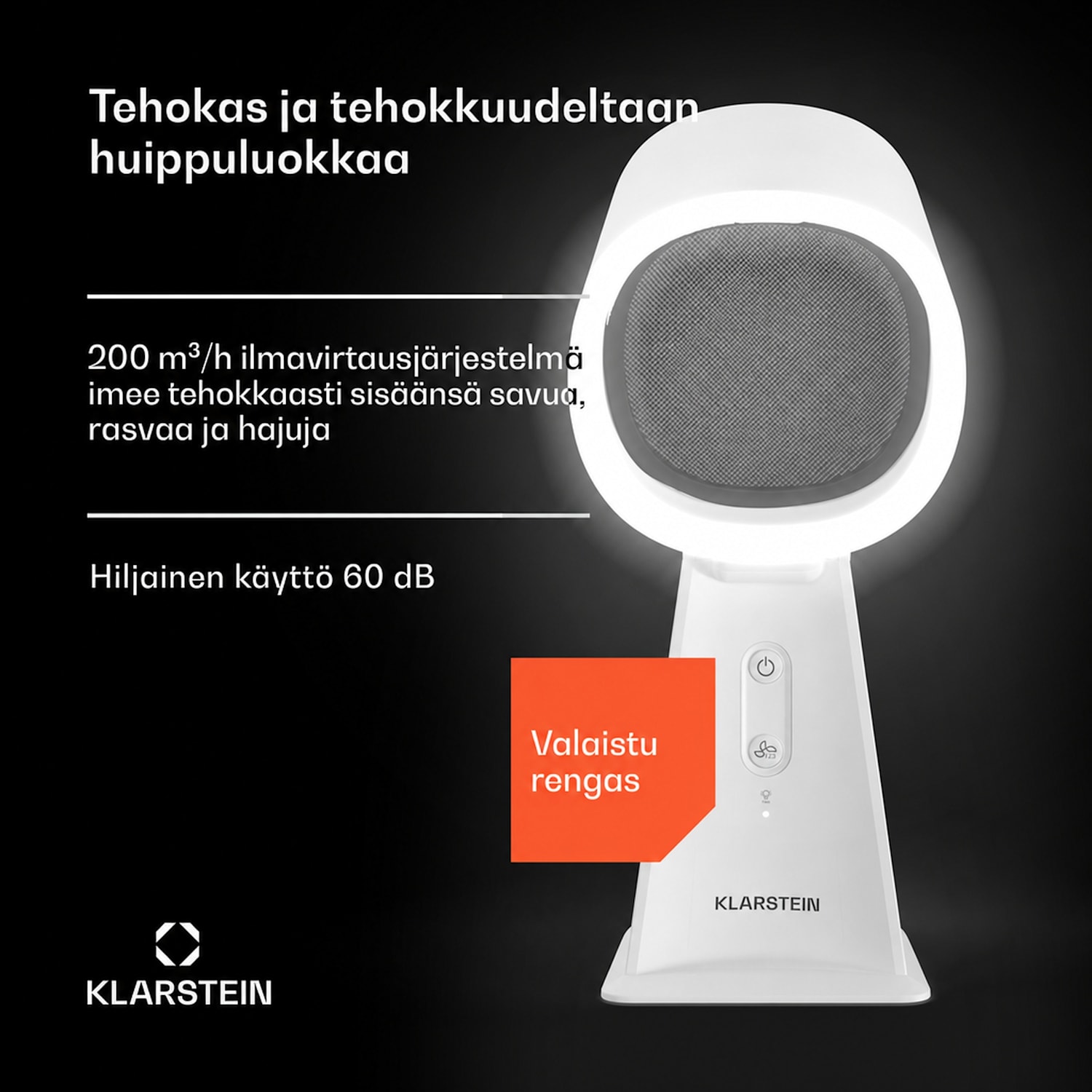 WanderVent | miniliesituuletin | 200 m³/h | kompakti rakenne virtajohdon kanssa | Valkoinen