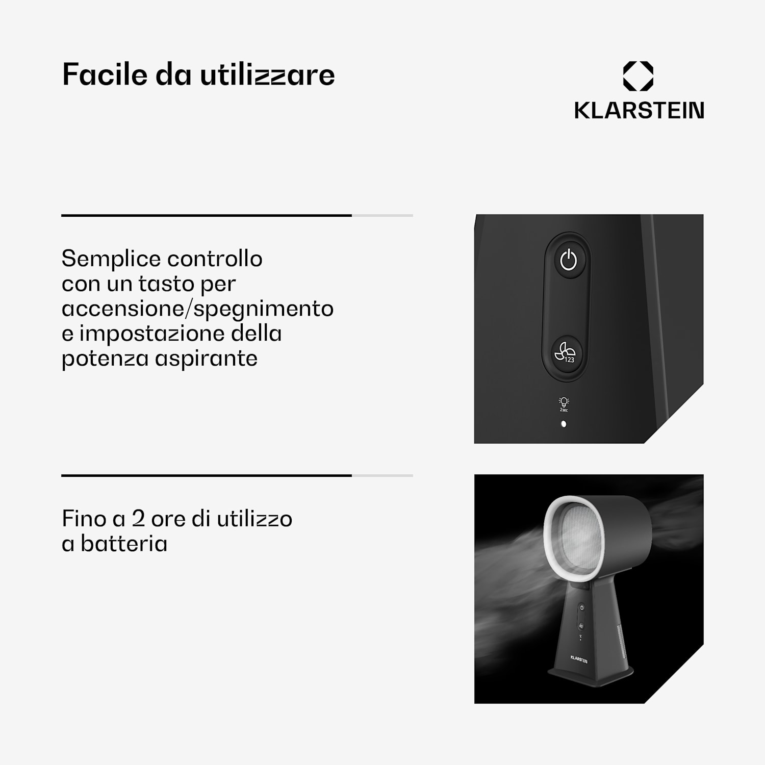 WanderVent | Mini cappa aspirante | 200 m³/ora | Design compatto | Batteria 