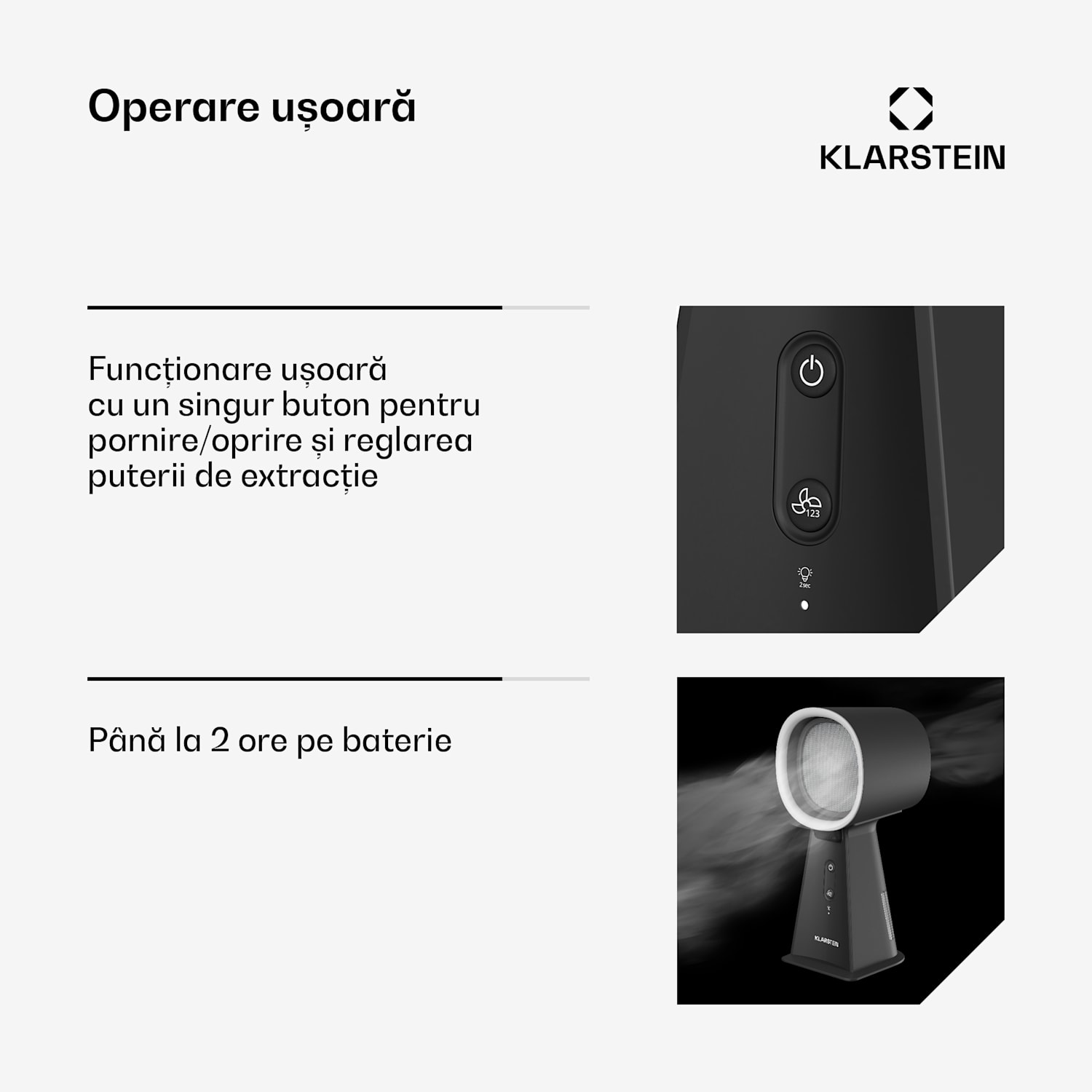 WanderVent hotă, 200 m³/h, Design compact, Acumulator 