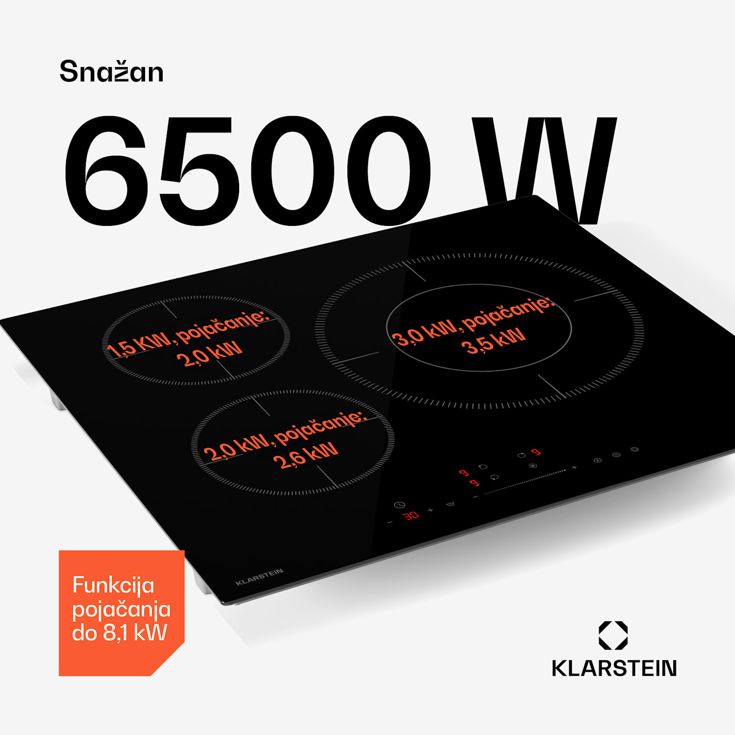 Indukcijska ploča za kuhanje Delicatessa Paella, Paella zona, Power Boost, klizni regulatori 