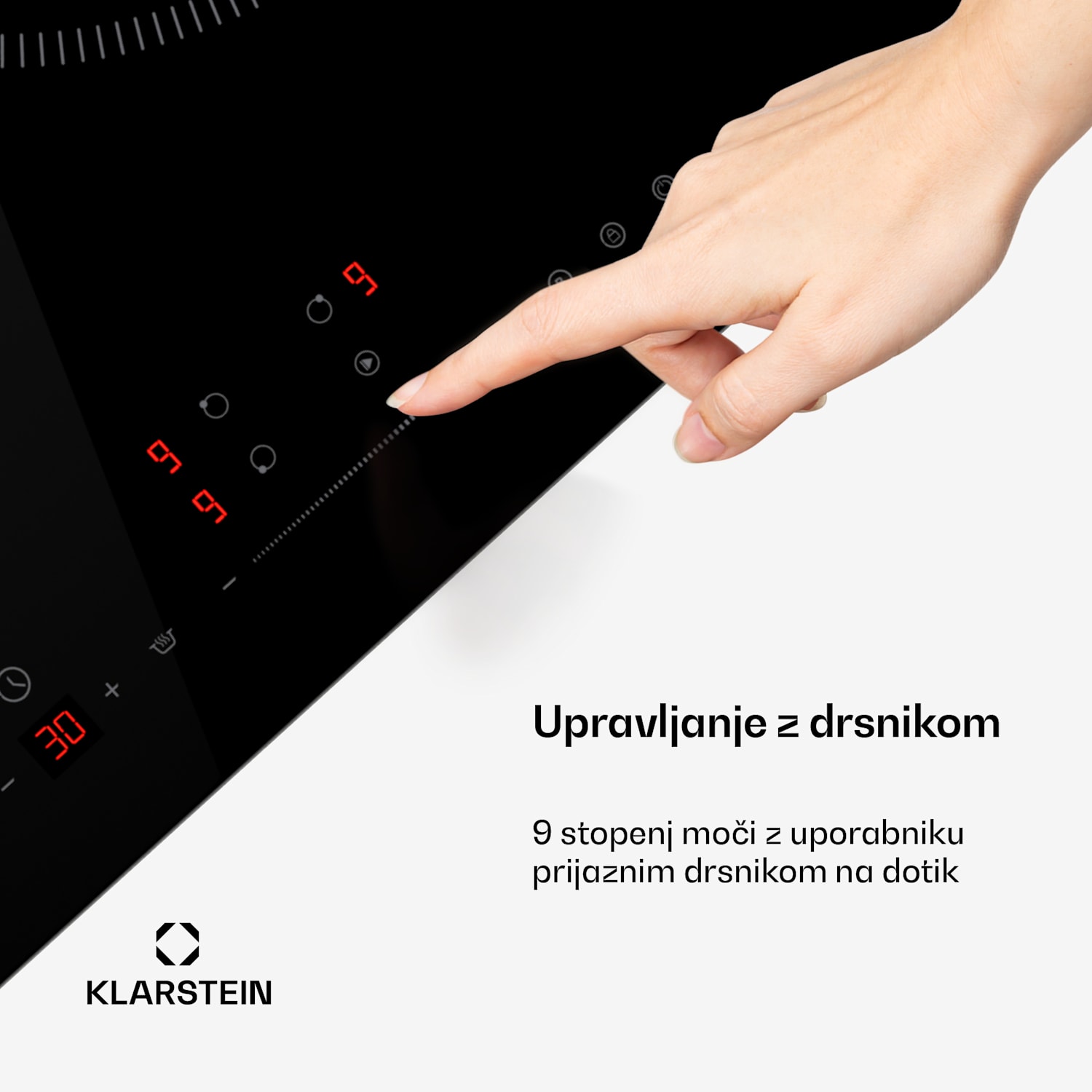 Delicatessa Paella indukcijska kuhalna plošča, cona Paella, Power Boost, upravljanje z drsnikom 