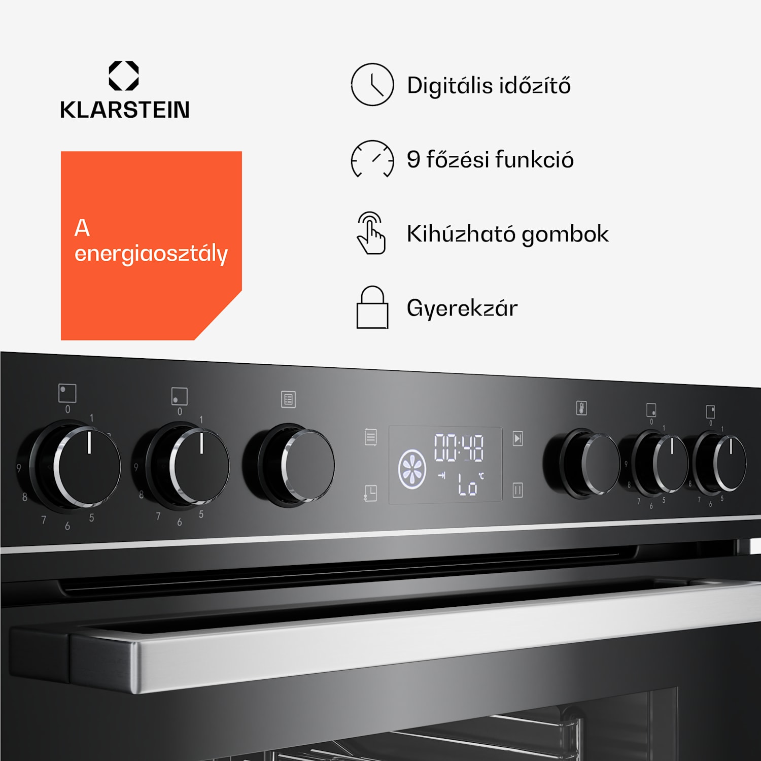 ControlSync sütő és indukciós főzőlap szett, 9 funkció, 4 főzőzóna, 72 l űrtartalom 