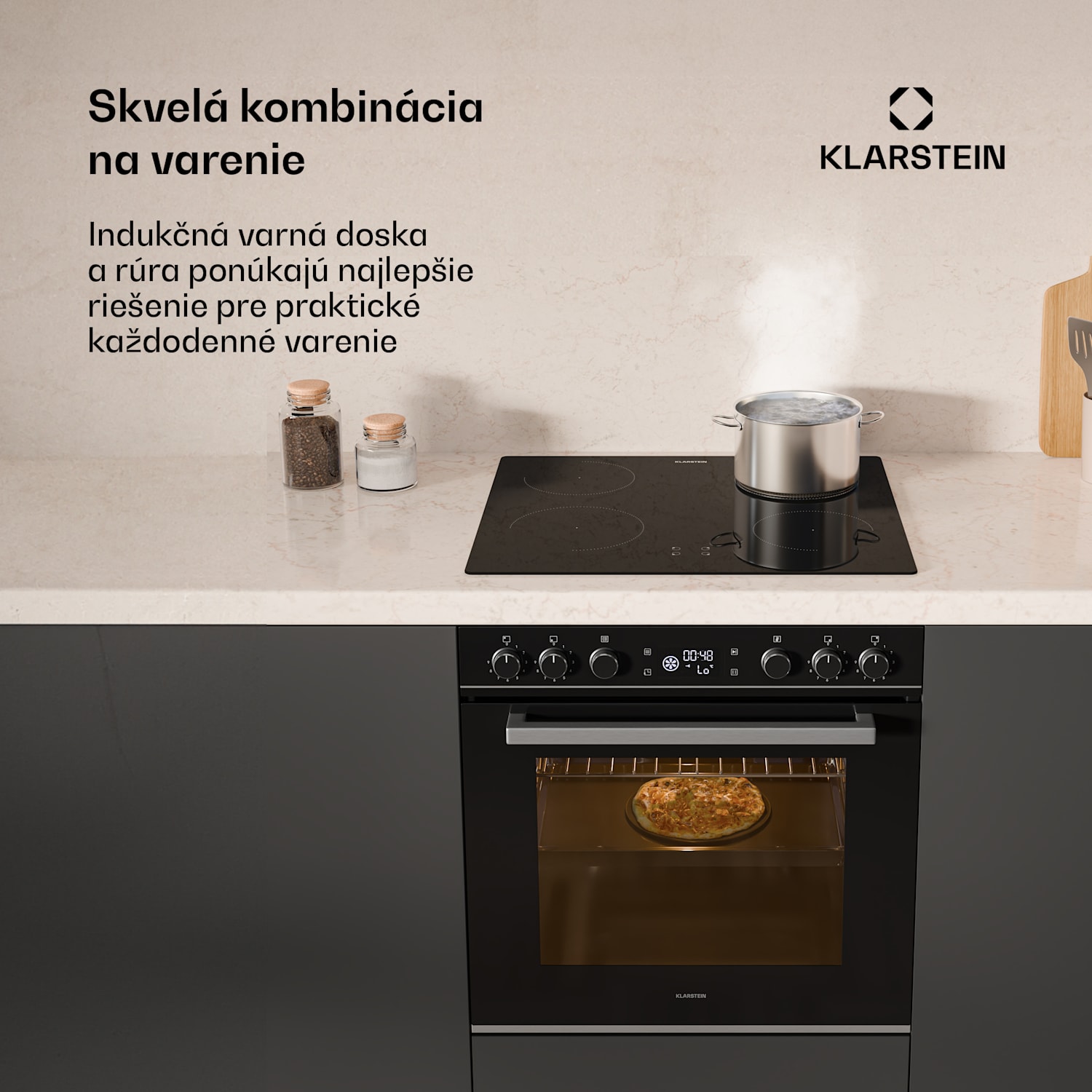 ControlSync súprava rúry a indukčnej varnej dosky, 9 funkcií, 4 varné zóny, objem 72 l 