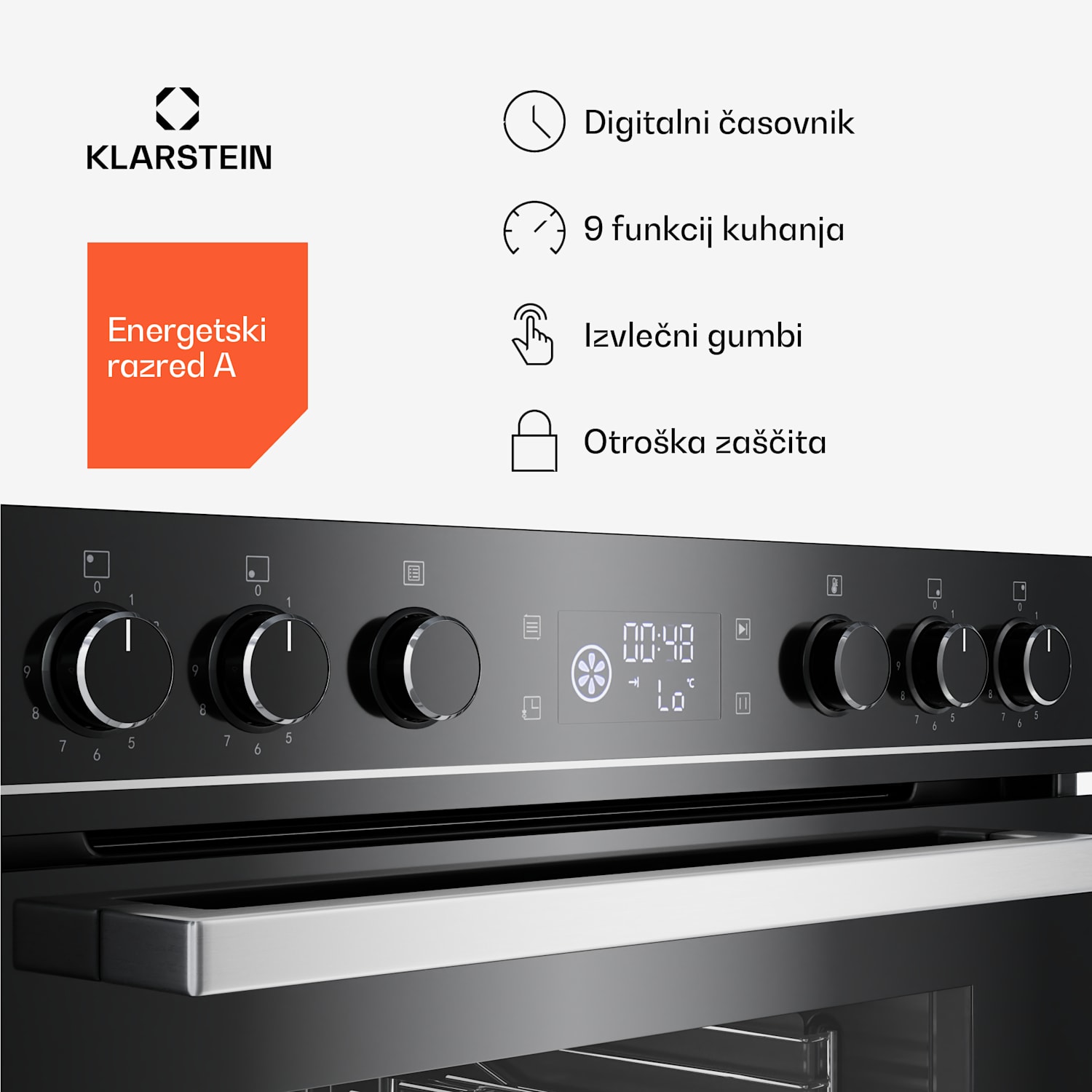 ControlSync komplet pečice in indukcijske kuhalne plošče, 9 funkcij, 4 kuhališča, prostornina 72 l 