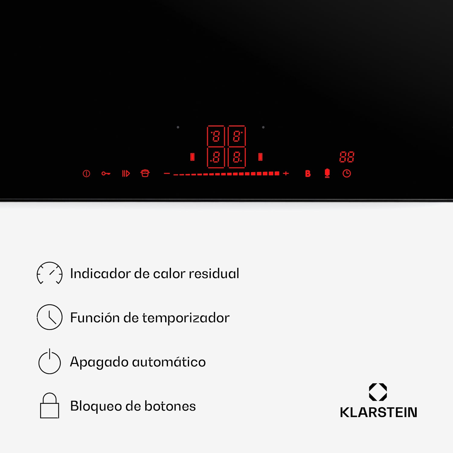 NanoGlow Placa de inducción | 4 zonas | Zonas flexibles | Boost | Nanorecubrimiento 