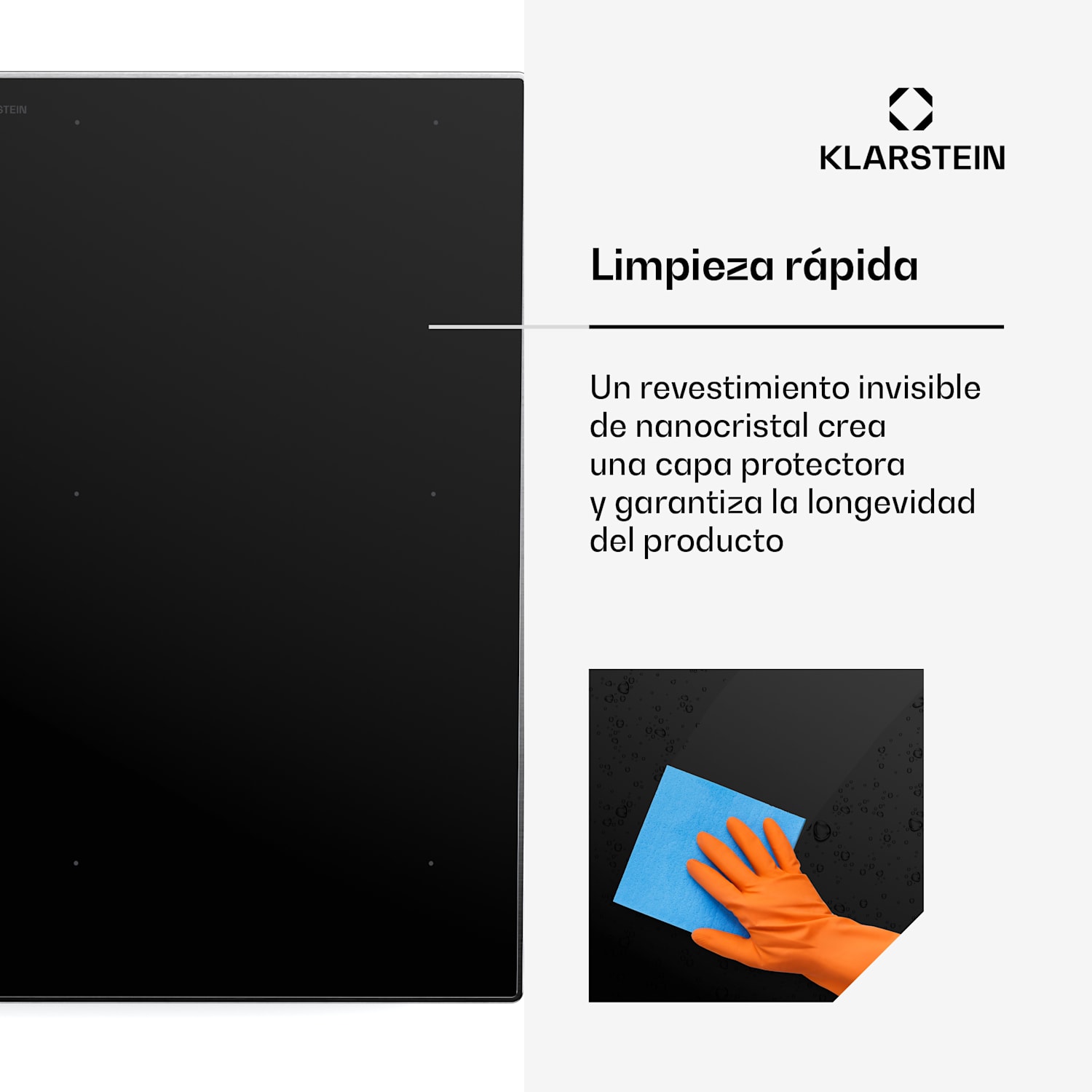 NanoGlow Placa de inducción | 4 zonas | Zonas flexibles | Boost | Nanorecubrimiento 