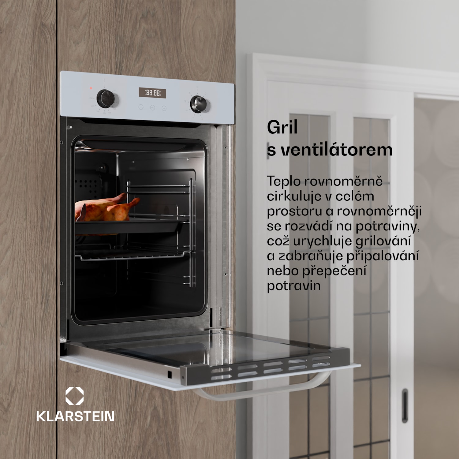 Trouba SmartSlim, Slim design, 9 funkcí, objem 49 l, snadné čištění, EEK A Bílá