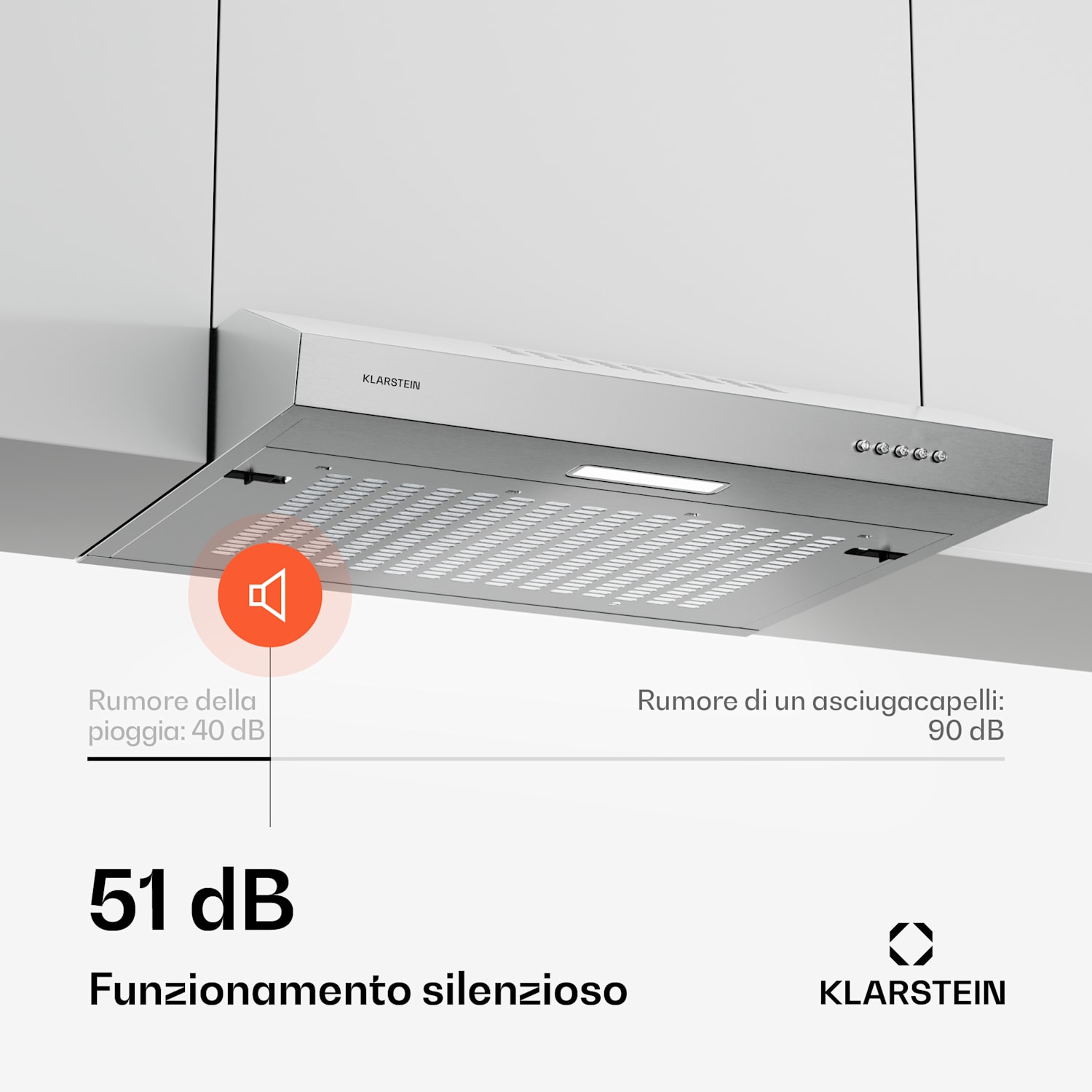 SlimVent 60 Silver - Cappa aspirante per avere sempre aria fresca in cucina Argento