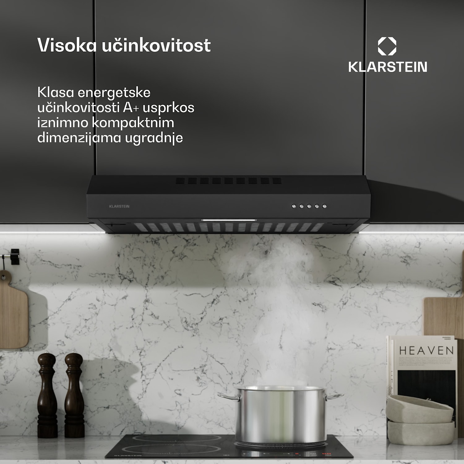 SlimVent 60 Black kuhinjska napa Crna