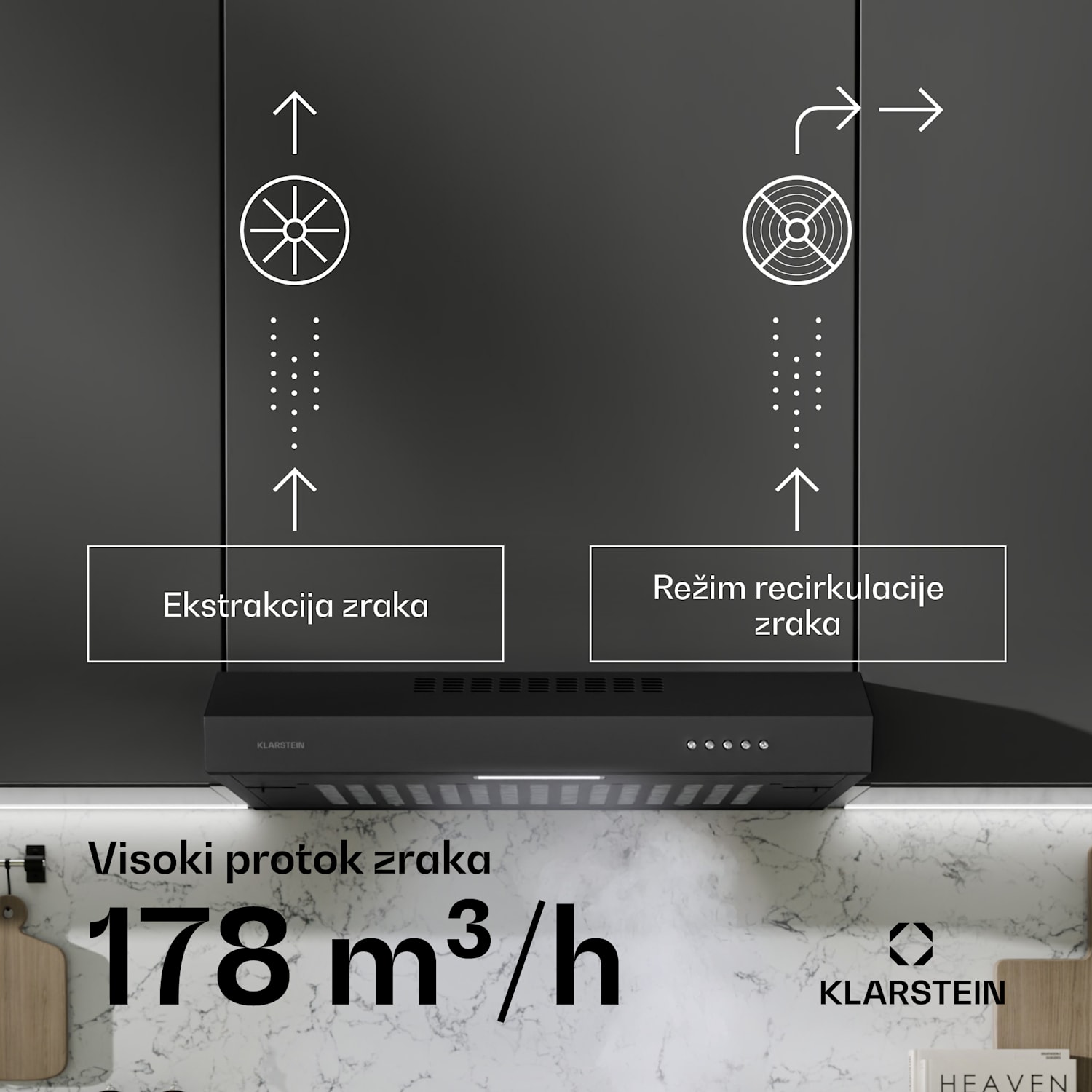 SlimVent 60 Black kuhinjska napa Crna