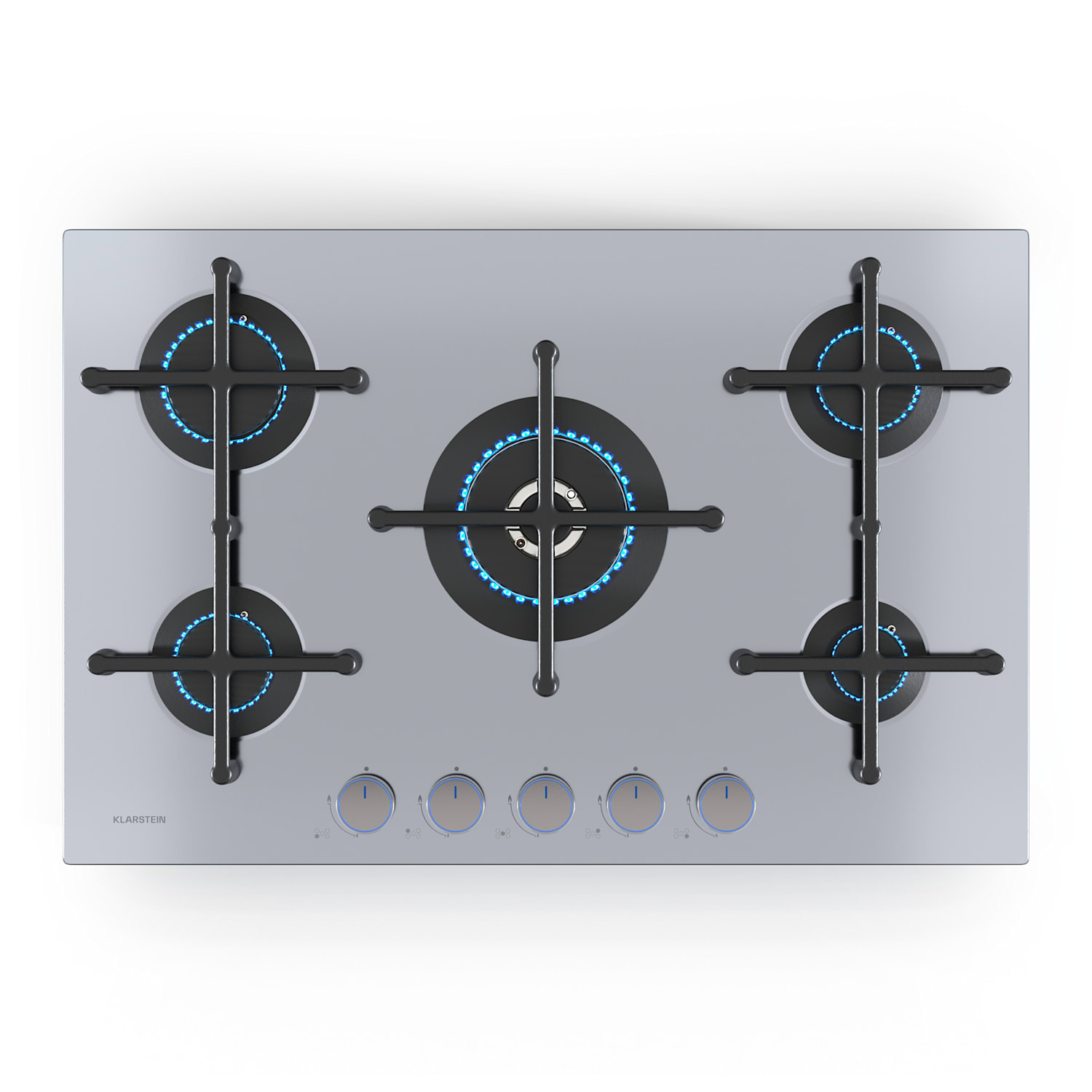 Illuminosa 5 gáz főzőlap 5 Sabaf égő rozsdamentes acélból 75 cm | Rozsdamentes acél | Ezüst