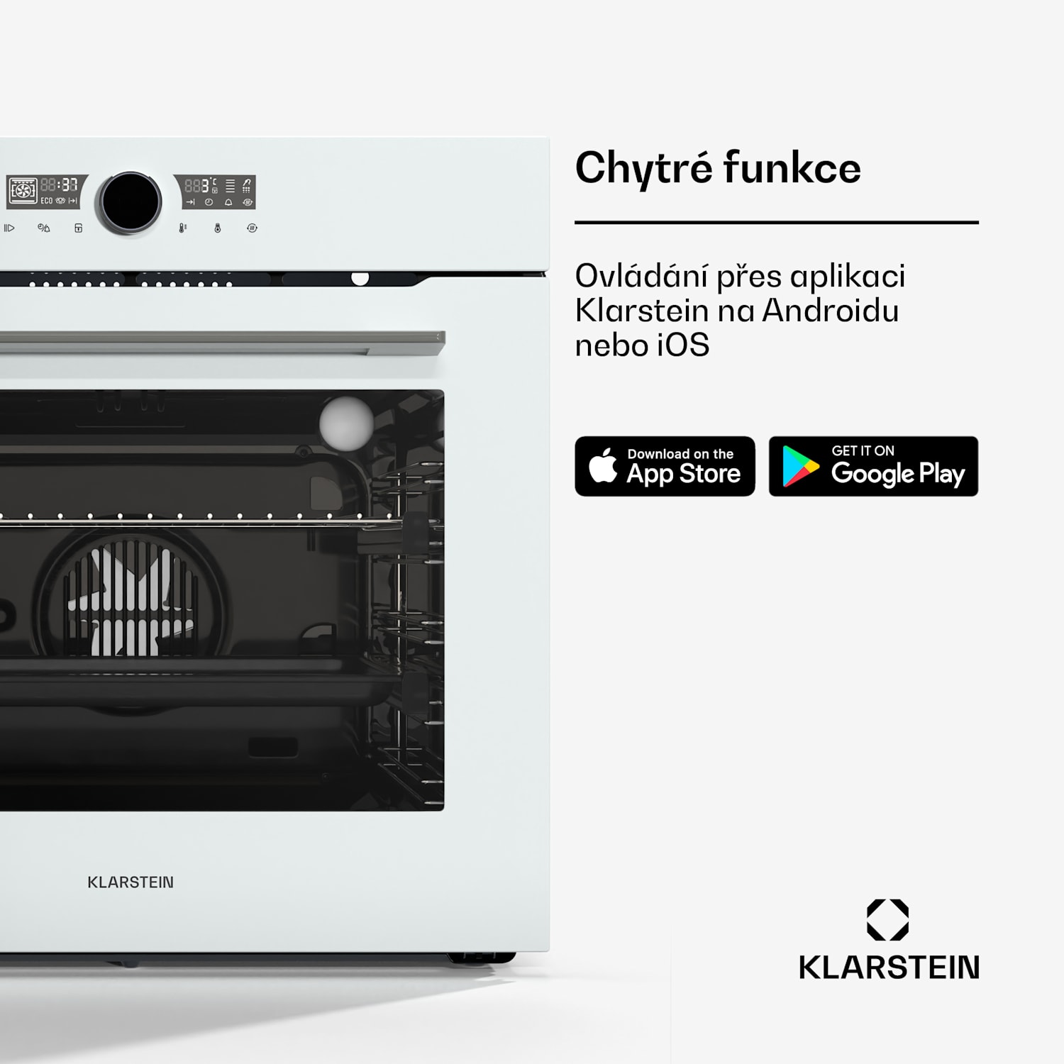 Illuminosa inteligentní trouba, ovládání pomocí aplikace, Energetická účinnost A+, Kapacita 73 l, 11 Funkcí Bílá