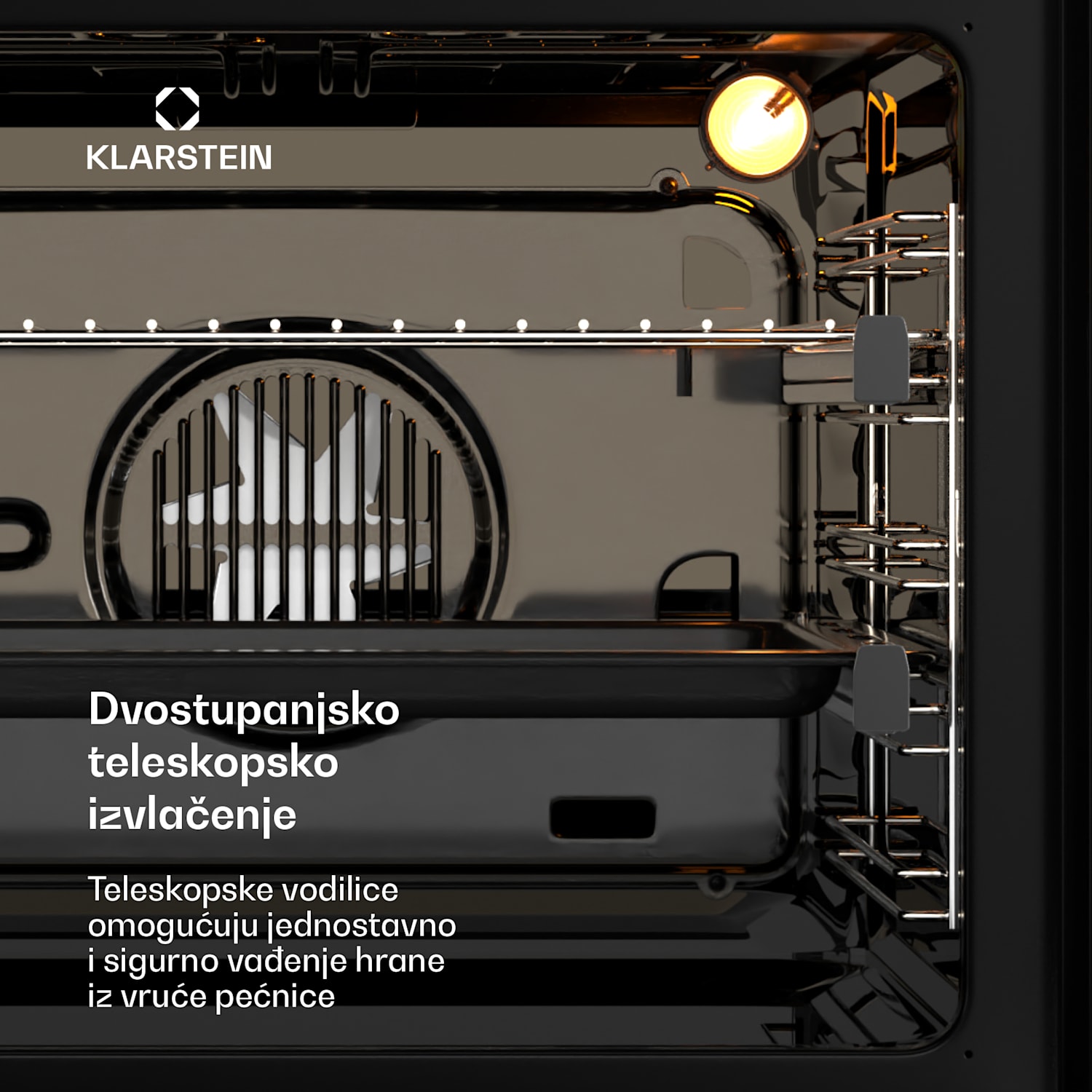 Iluminosa pametna pećnica, upravljanje aplikacijom, energetska učinkovitost A+, obujam 73 L, 11 funkcija Bijela