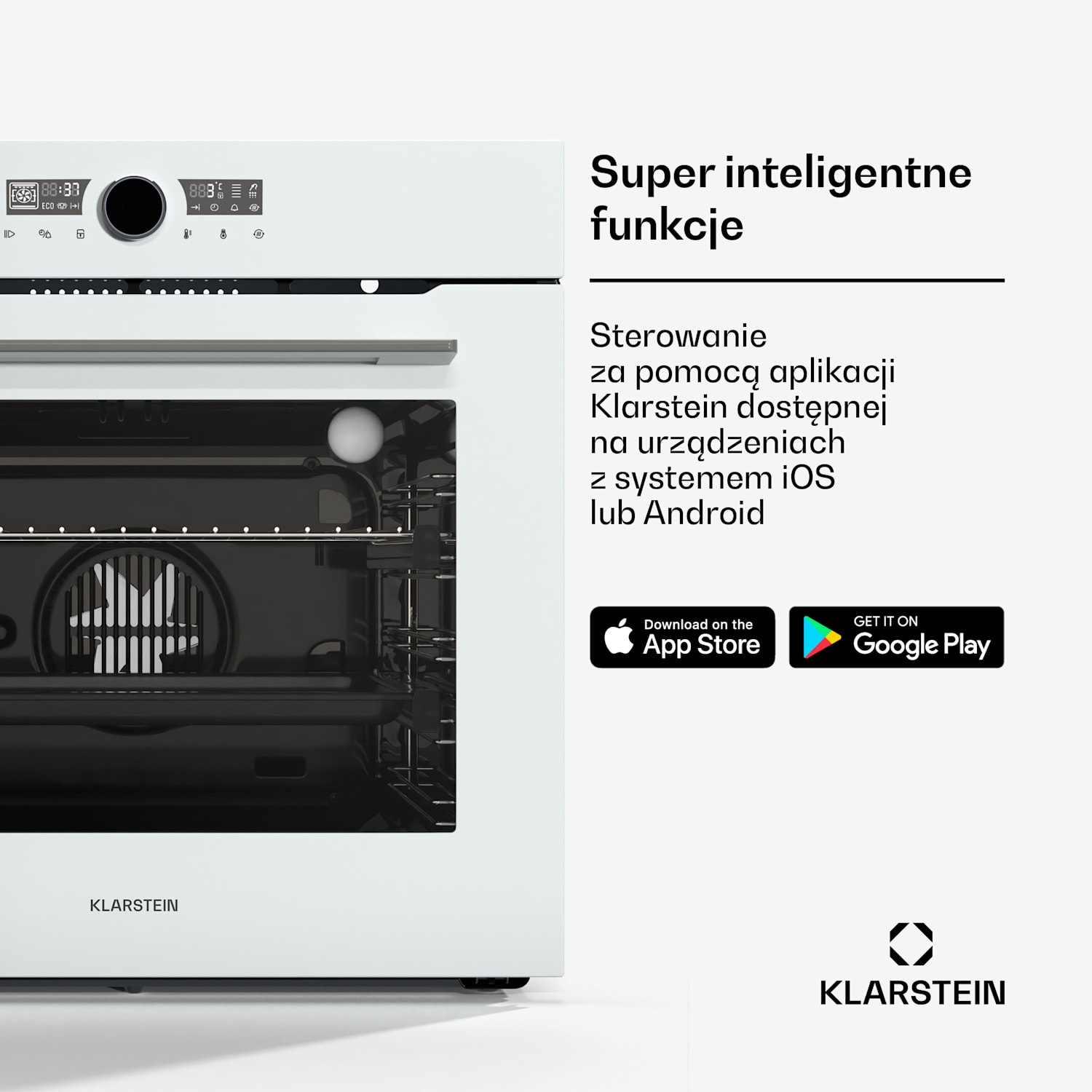 Illuminosa inteligentny piekarnik, sterowanie za pomocą aplikacji, klasa energetyczna A+, pojemność 73 l, 11 programów Biały