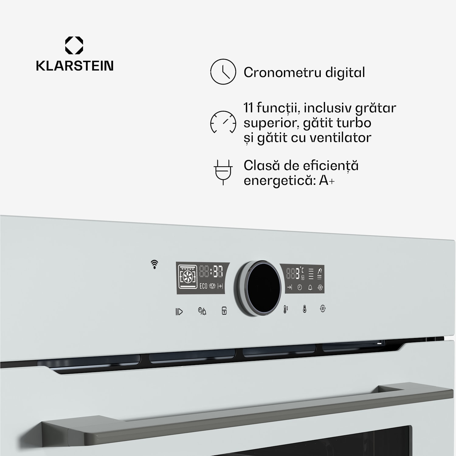 Cuptor inteligent Illuminosa, control prin aplicație, eficiență energetică A+ Alb