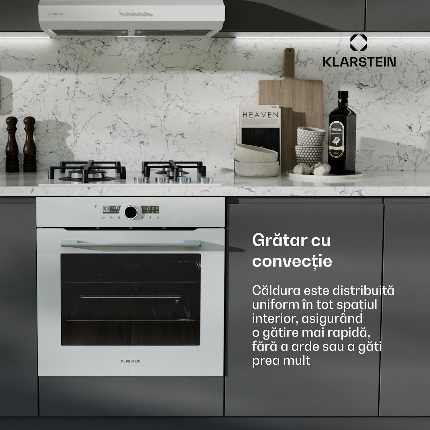 Cuptor inteligent Illuminosa, control prin aplicație, eficiență energetică A+ Alb