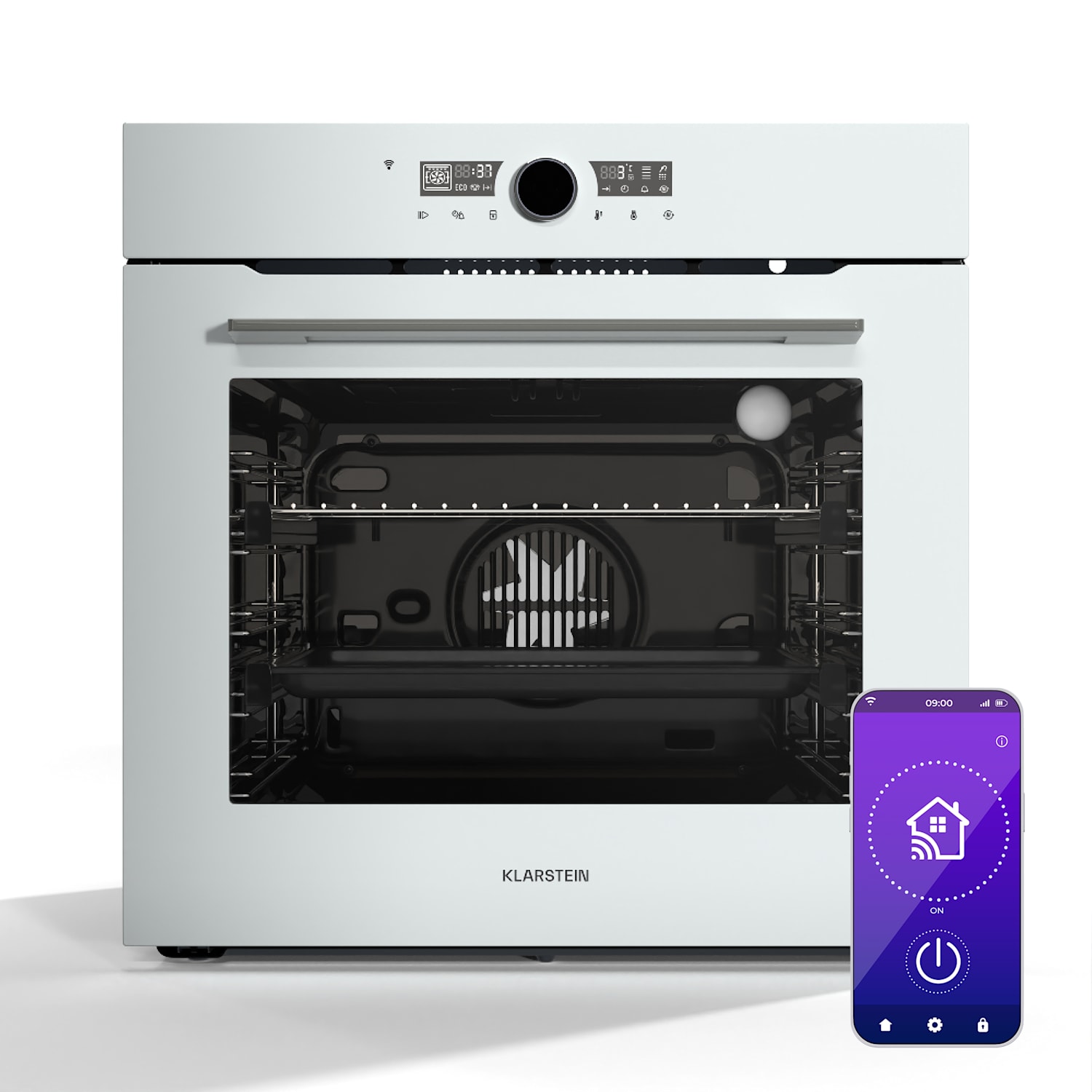 Illuminosa pametna pečica, upravljanje preko aplikacije, energetska učinkovitost A+, Kapaciteta 73 L, 11 funkcij Bela