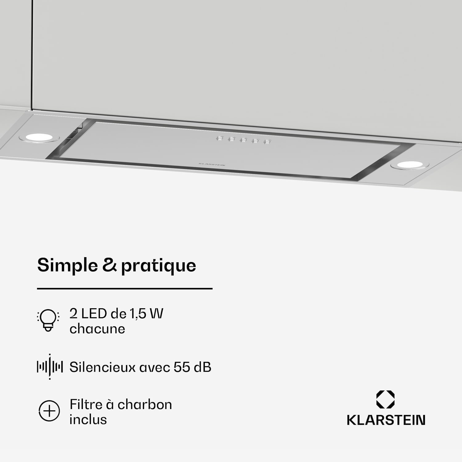 TurboMax Hotte aspirante | 400 m³/h | Efficacité A+ | Fonctionnement dual | 3 vitesses | LED 