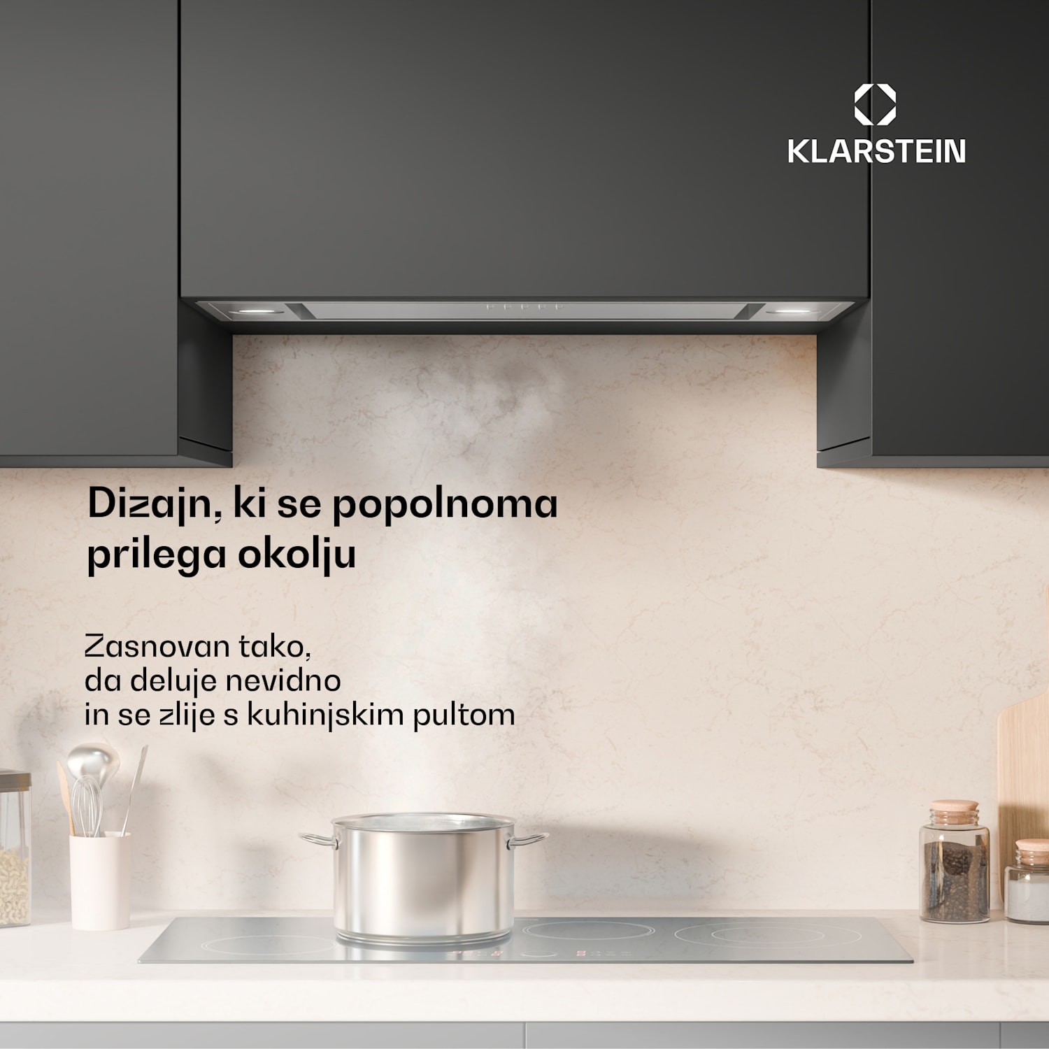 TurboMax kuhinjska napa, 400 m³/h, Učinkovitost A+, Dvojno delovanje, 3 stopnje, LED 