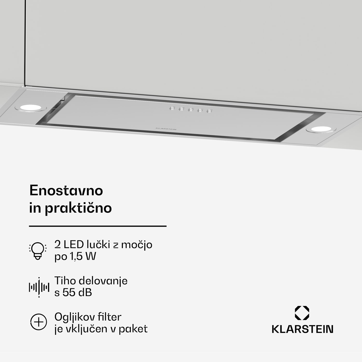 TurboMax kuhinjska napa, 400 m³/h, Učinkovitost A+, Dvojno delovanje, 3 stopnje, LED 