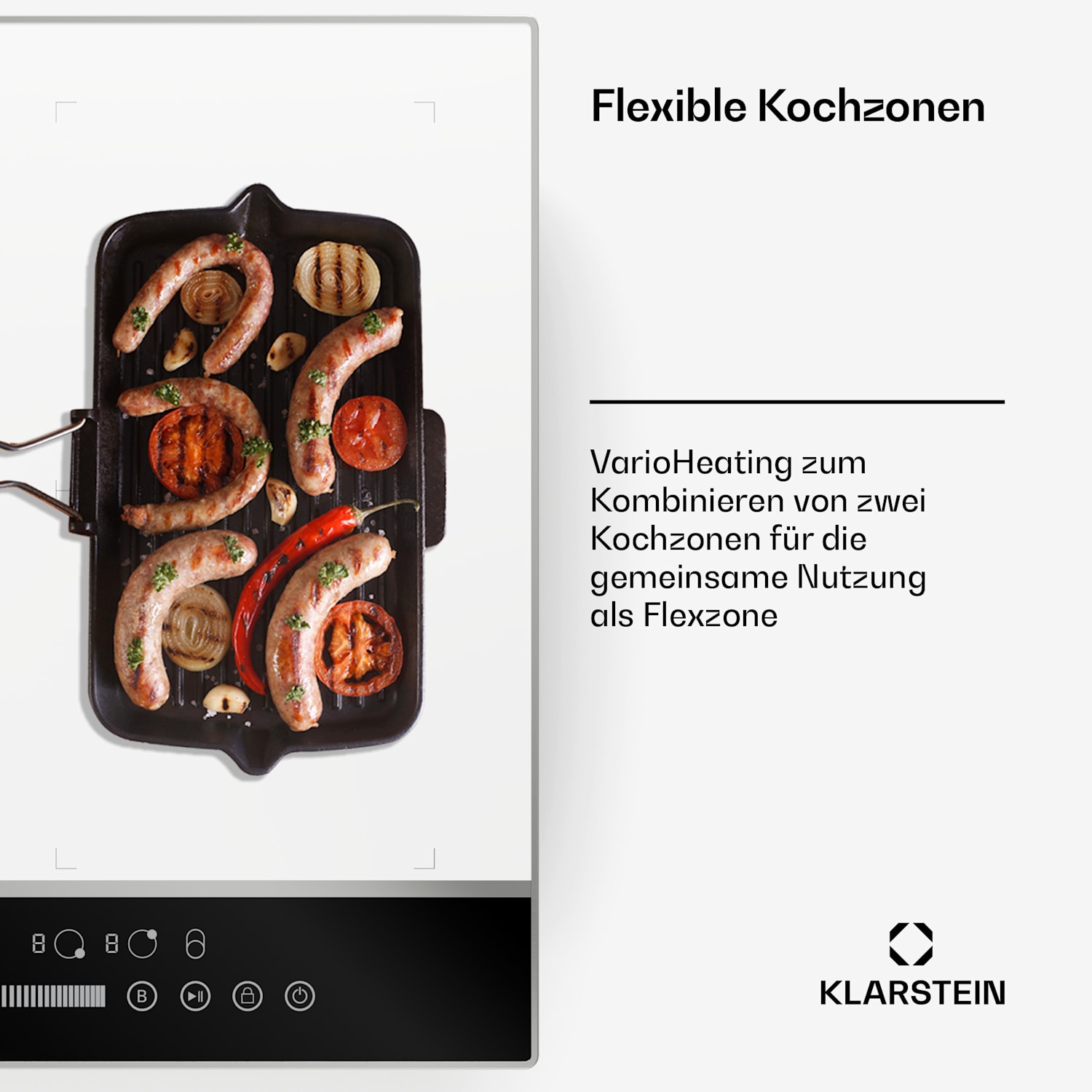 DualTone Hybrid Induktionskochfeld | Flex Zone | LED Display | Slider Control | 7200 W 