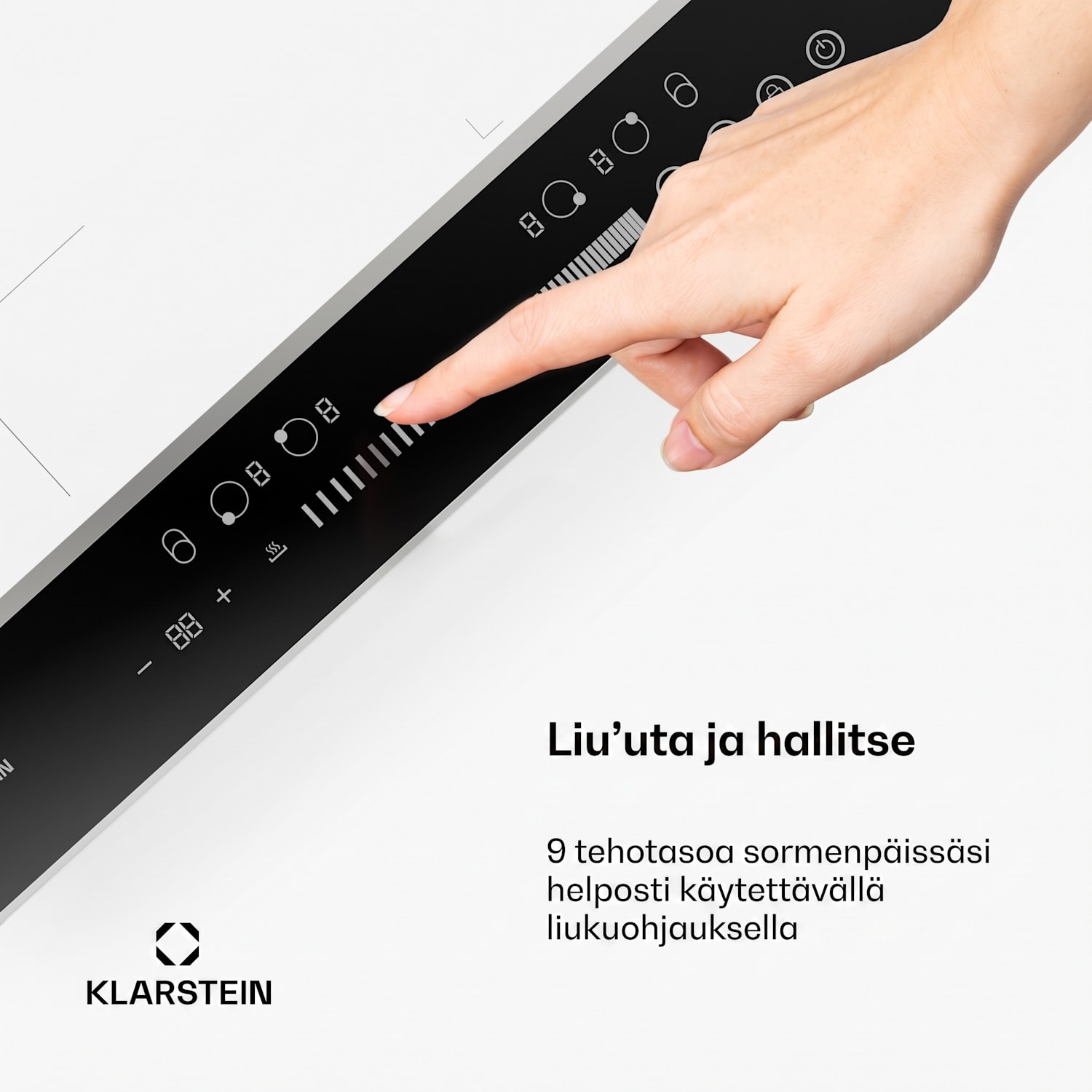 DualTone Hybrid -induktioliesitaso | joustovyöhyke | LED-näyttö | liukusäädin | 7200 W DualTone Hybrid | 60 cm | Valkoinen