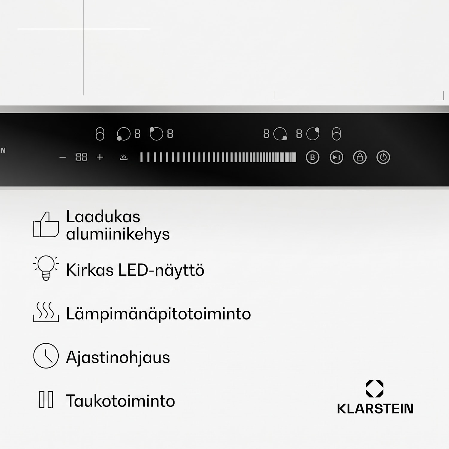 DualTone Hybrid -induktioliesitaso | joustovyöhyke | LED-näyttö | liukusäädin | 7200 W DualTone Hybrid | 60 cm | Valkoinen