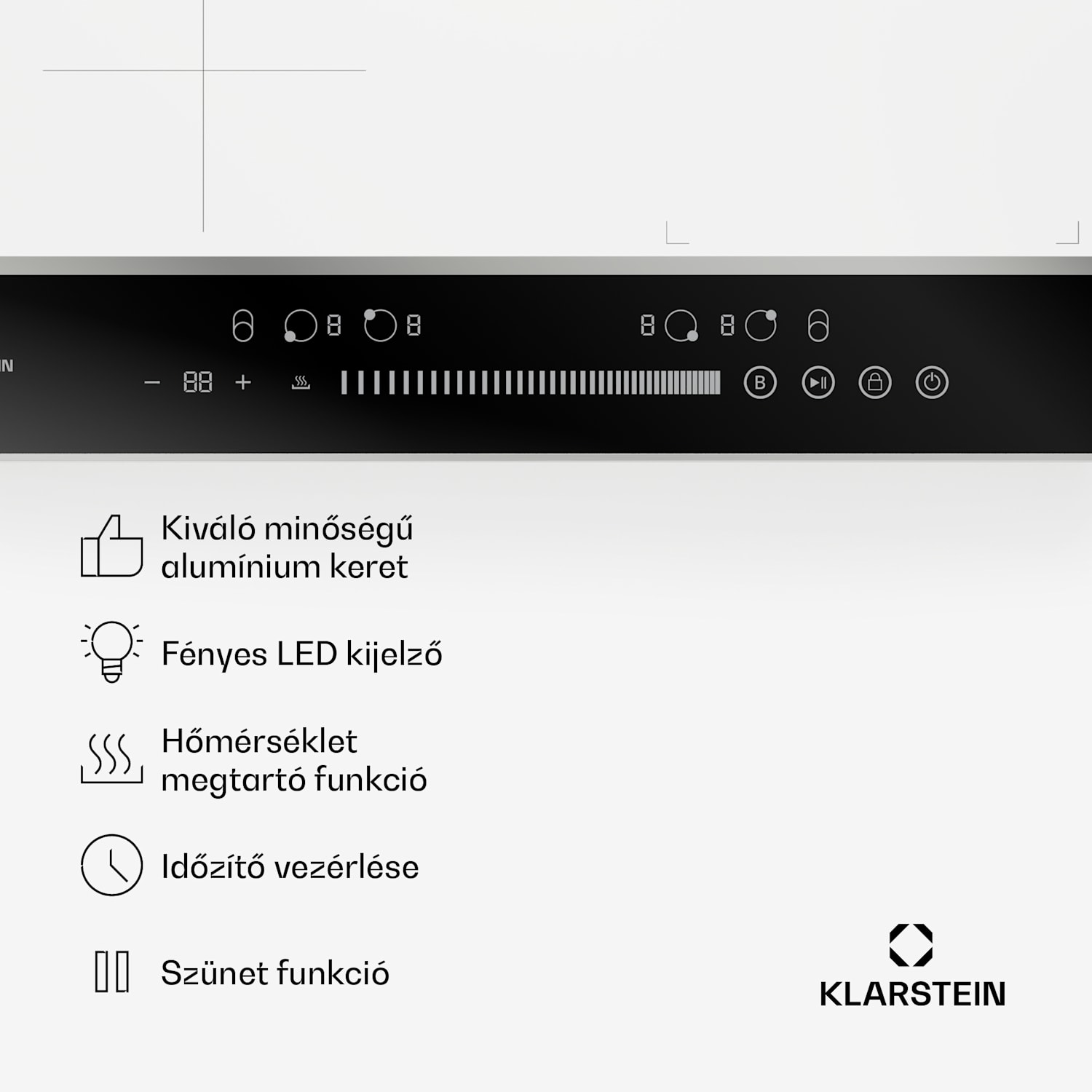 DualTone Hybrid indukciós főzőlap, Flex Zone, LED kijelző, Csúszka vezérlés, 7200 W 