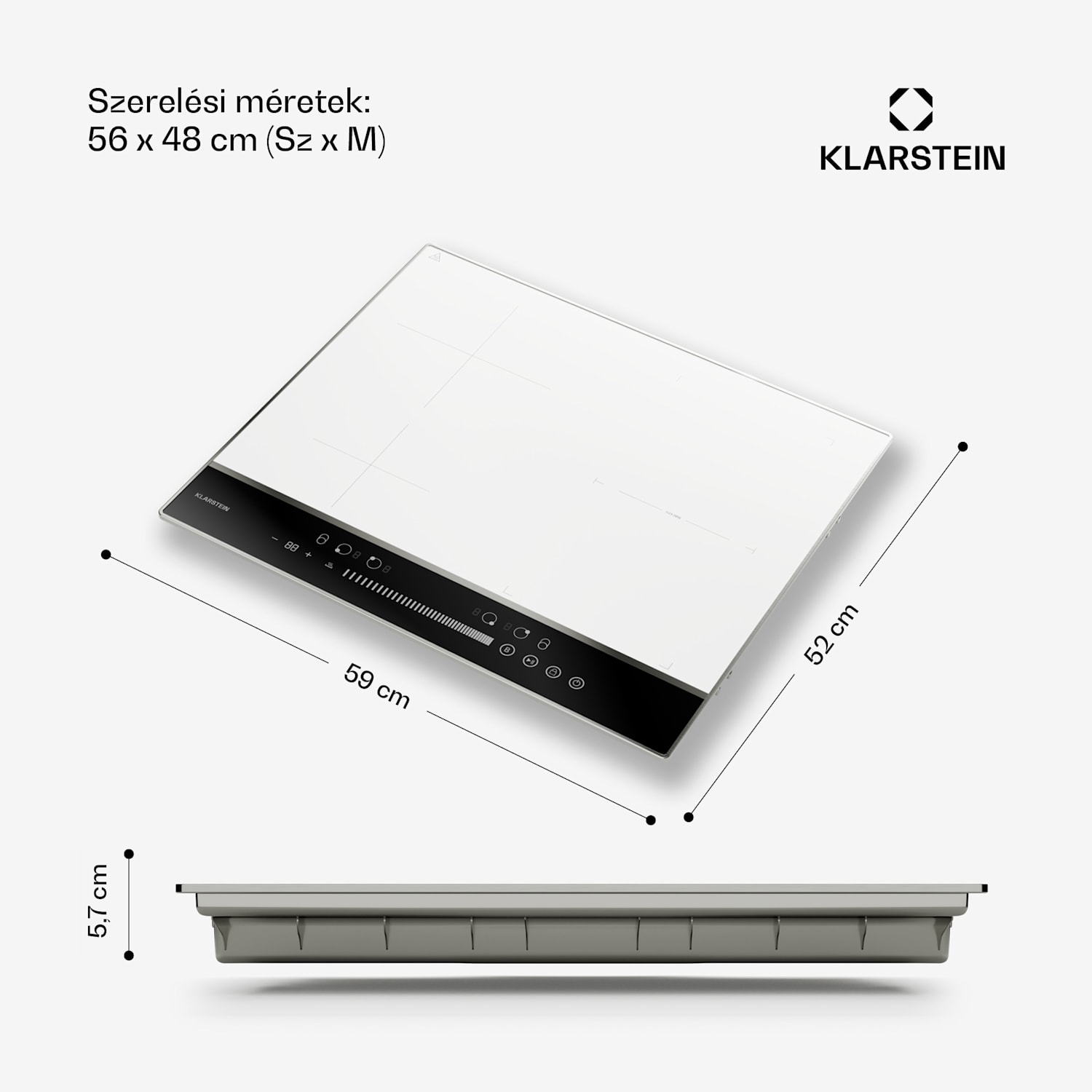 DualTone Hybrid indukciós főzőlap, Flex Zone, LED kijelző, Csúszka vezérlés, 7200 W 