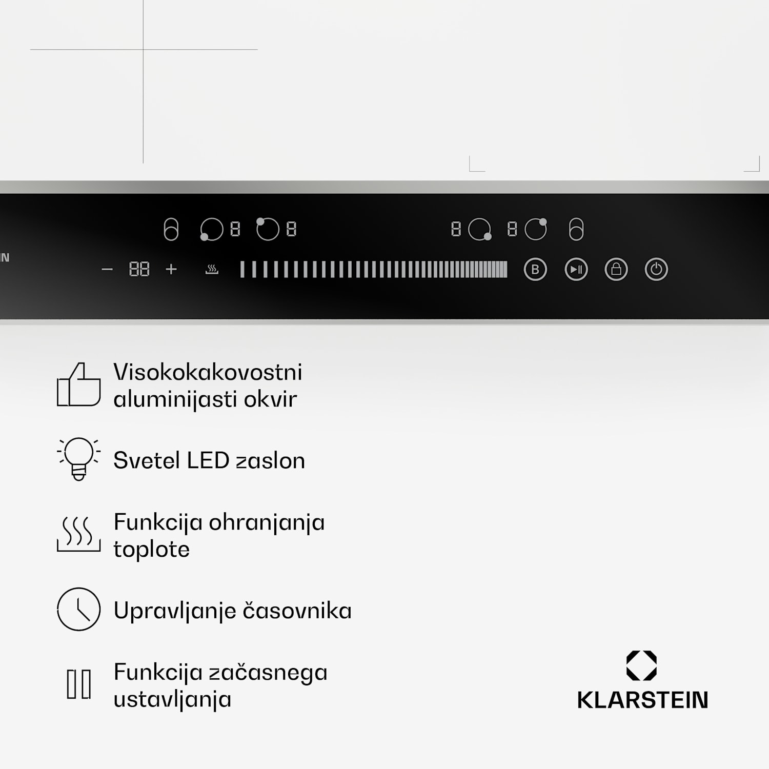 DualTone Hybrid indukcijska kuhalna plošča DualTone, Flex Zone, LED zaslon, Drsno upravljanje, 7200 W DualTone Hybrid | 60 cm | Bela