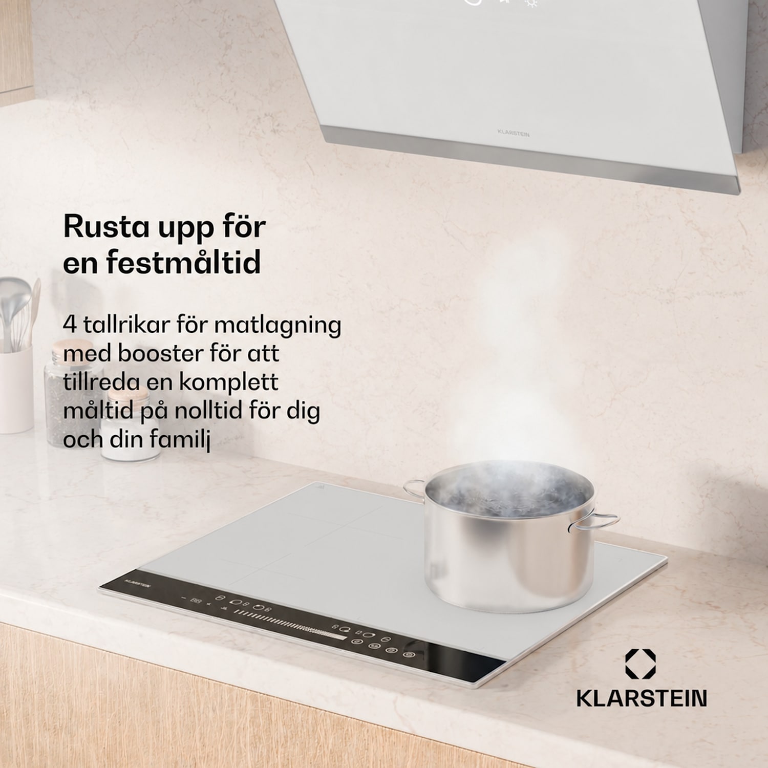 DualTone Hybrid induktionshäll | flex zone | LED-display | slider control | 7200 W 1 Flexzon | Vit