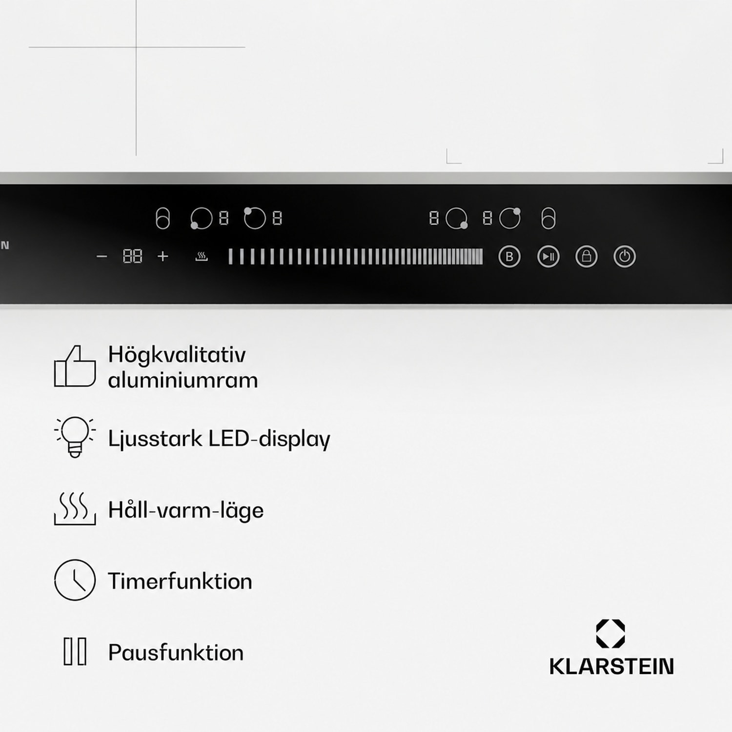 DualTone Hybrid induktionshäll | flex zone | LED-display | slider control | 7200 W 1 Flexzon | Vit