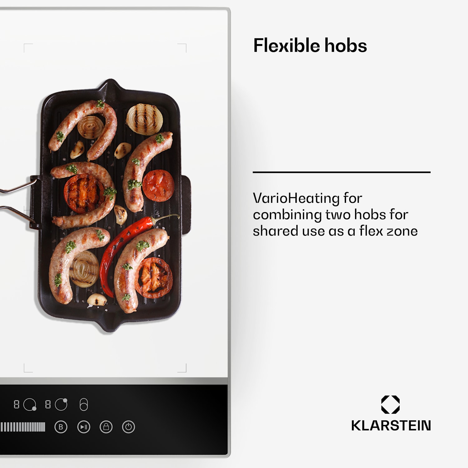 DualTone Hybrid -induktioliesitaso | joustovyöhyke | LED-näyttö | liukusäädin | 7200 W 