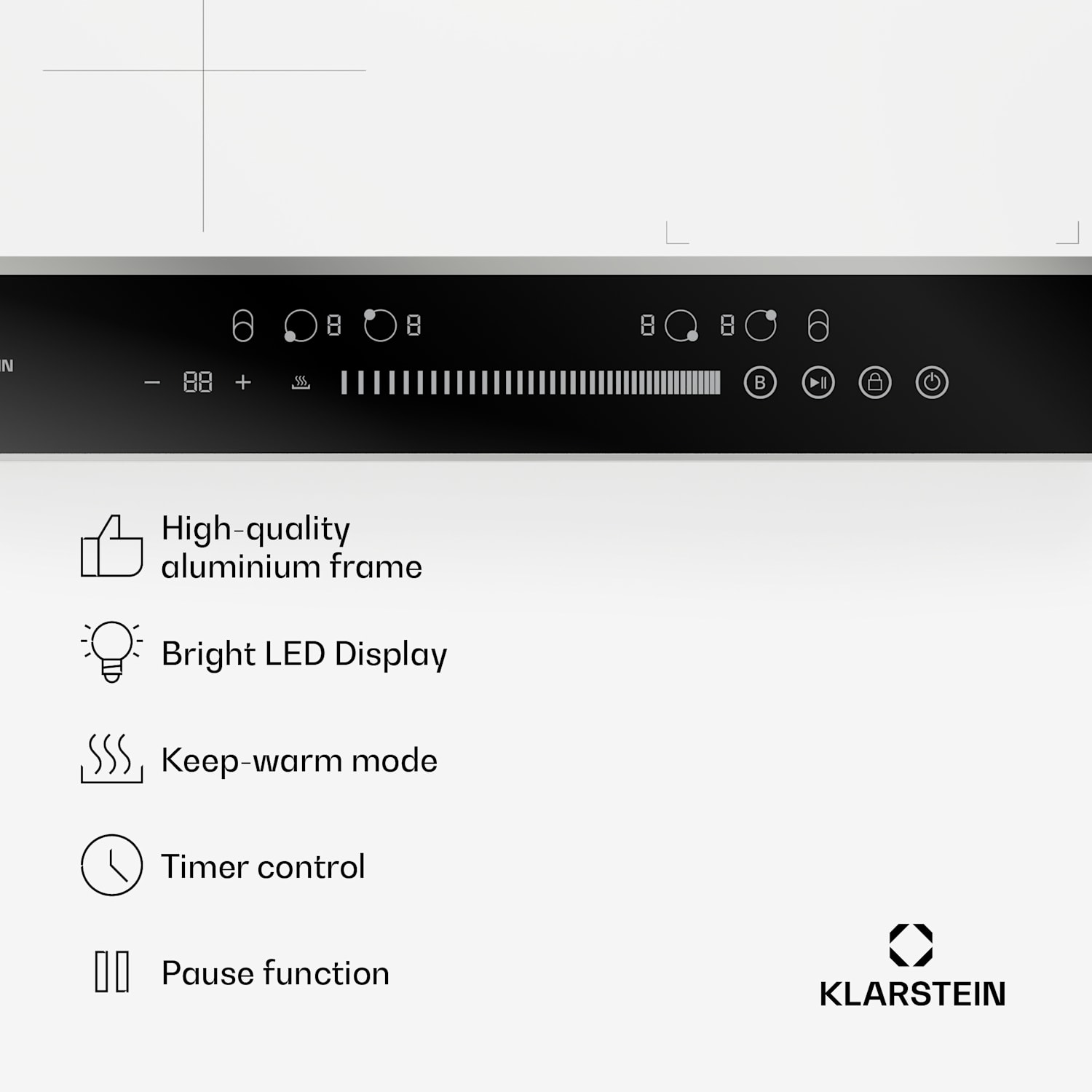 DualTone Hybrid -induktioliesitaso | joustovyöhyke | LED-näyttö | liukusäädin | 7200 W 